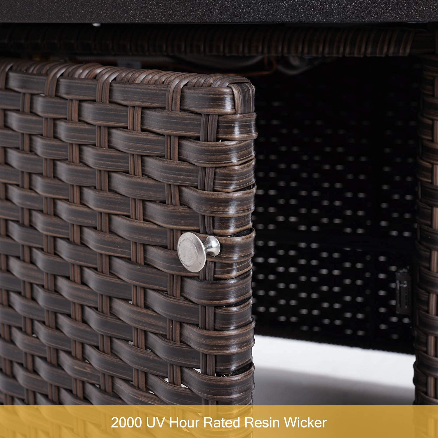 Grand Patio Outdoor Gas Fire Pit Table, 43 Inch 50,000 BTU Rectangle Patio Propane Fire Pit