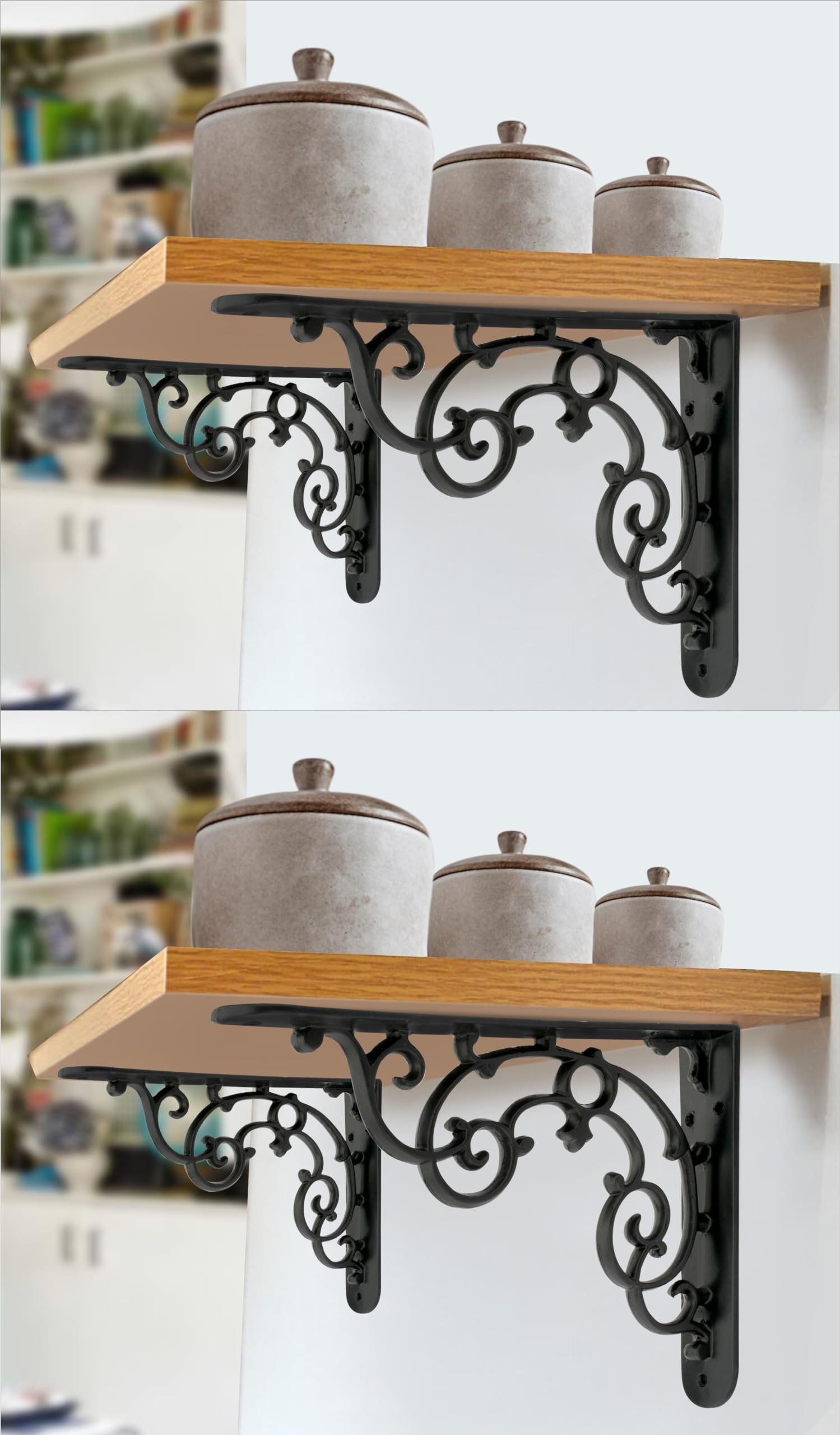 Metal Handcrafted Shelf Bracket for Floating Shelves L Angle Decorative Corner L Shaped Brace Joint Heavy Duty Wall Mounted Shelf Supporter Corner Brace Holder (Pack of 4, Black) (B0CPYQGQTY) Amazon Price History, Amazon Price Tracker