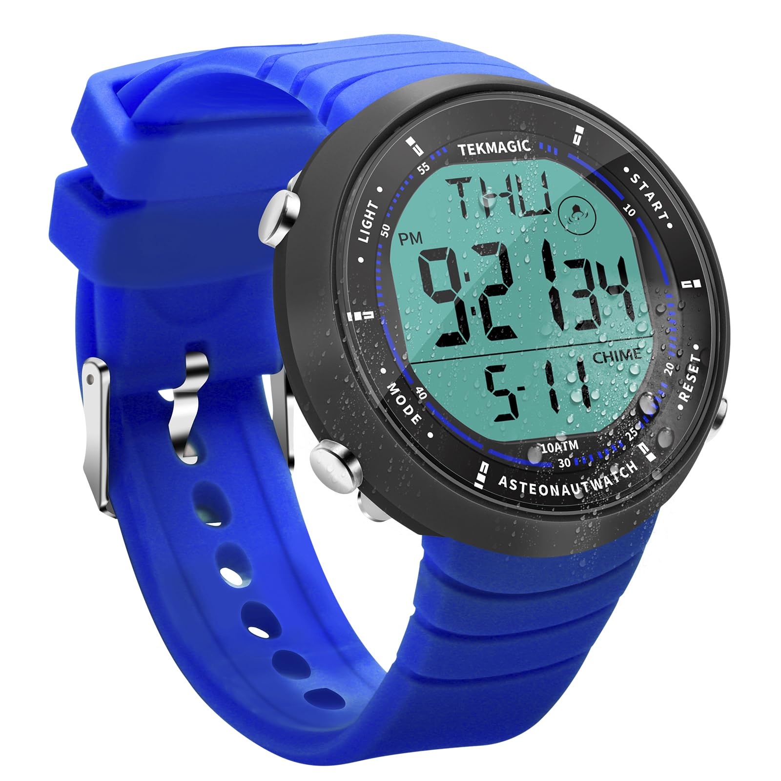 Orologio da immersione impermeabile 10 ATM sportivo cronometro subacqueo con funzione di allarme supporto doppio per visualizzazione dell'area oraria formato 12 24 ore movimento digitale e analogico