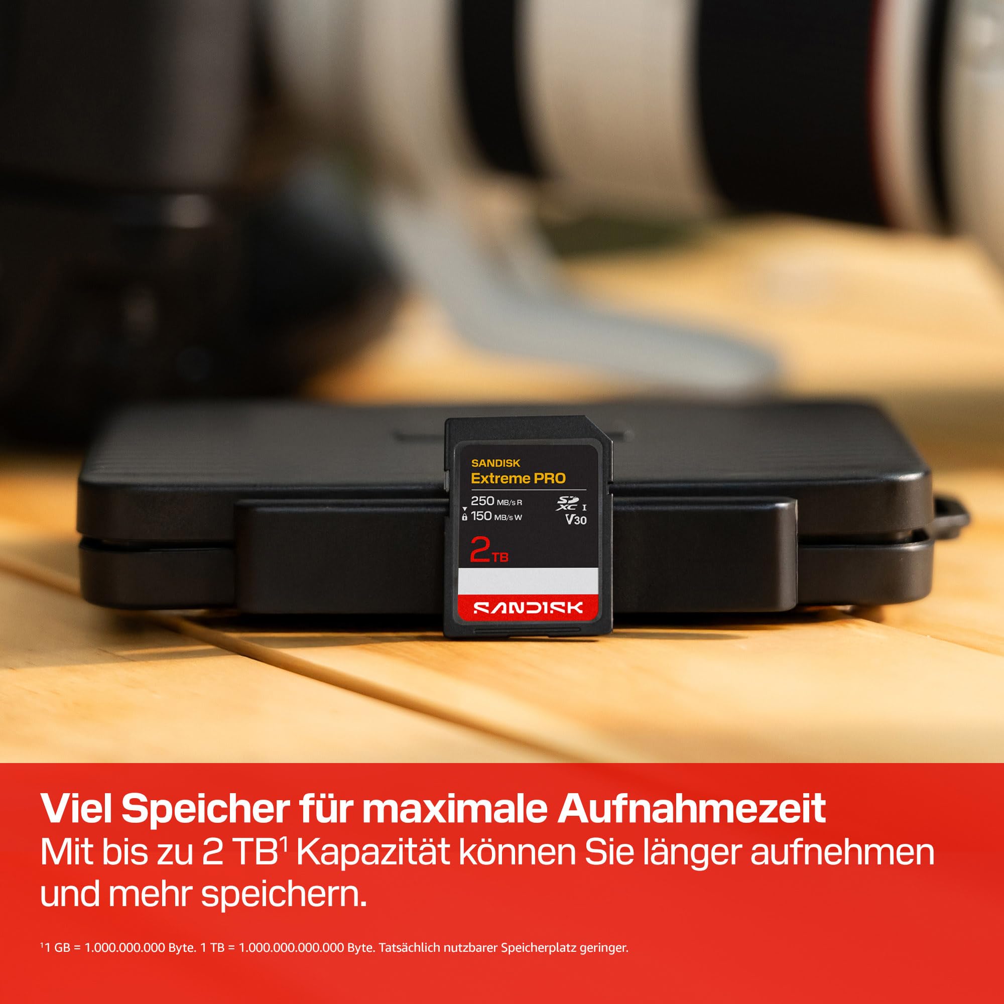SANDISK Extreme PRO SD UHS-I-Karte 128 GB (bis zu 250 MB/s Lesegeschwindigkeit und 120 MB/s Schreibgeschwindigkeit, 4K-UHD-Video, U3, V30) Sandisk App