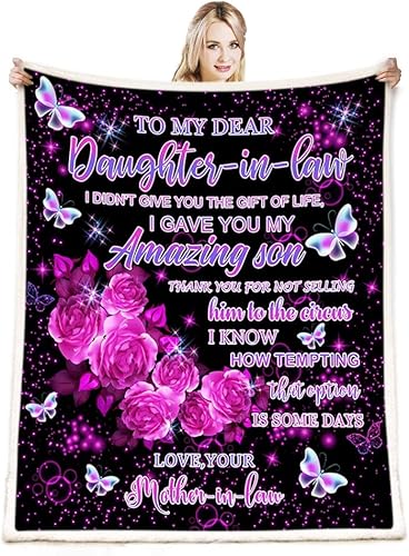 Manta de regalo para nuera – Regalo para suegra para decoración de sofá de Navidad, 50 x 60 pulgadas de CYREKUD