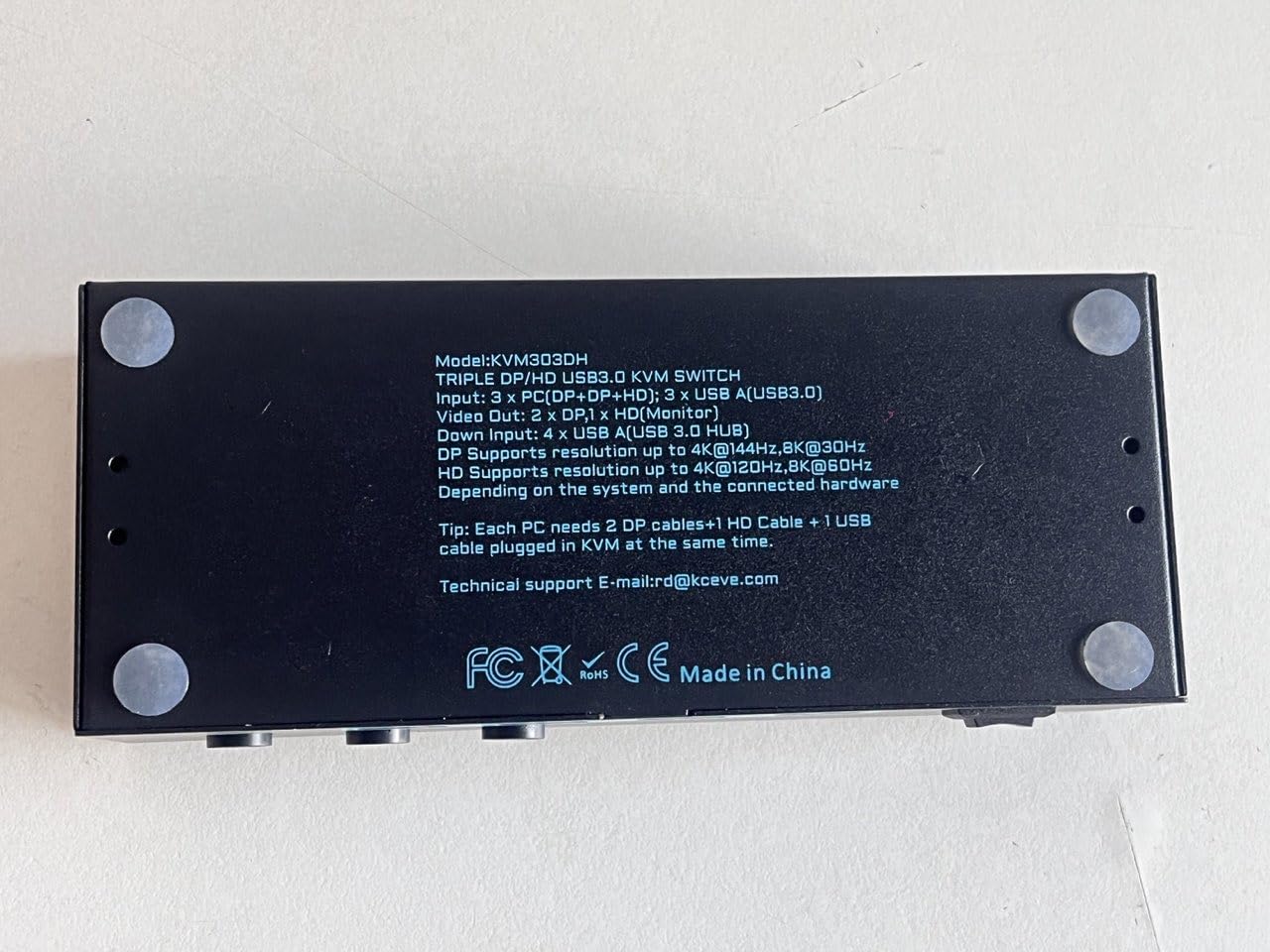 8K/4K Triple Monitor KVM Switch 3 Monitors 3 Computers 3 Port 2 Displayport 1.4 and HDMI 2.1 USB 3.0 KVM Switches, DP 1.4 Supports 8K@30Hz/4K@144Hz, HDMI Supports 8K@60Hz /4K@120Hz with Wired Remote