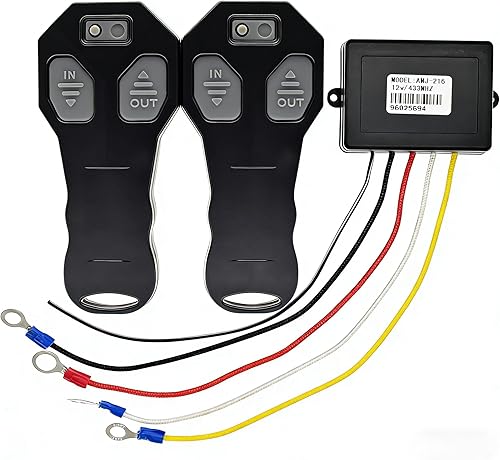 Kit de Control Remoto Inalámbrico para Cabrestante de Recuperación de 12V 100 pies para Jeep Camión ATV SUV Automóvil DC 9-30V 434MHZ Interruptor