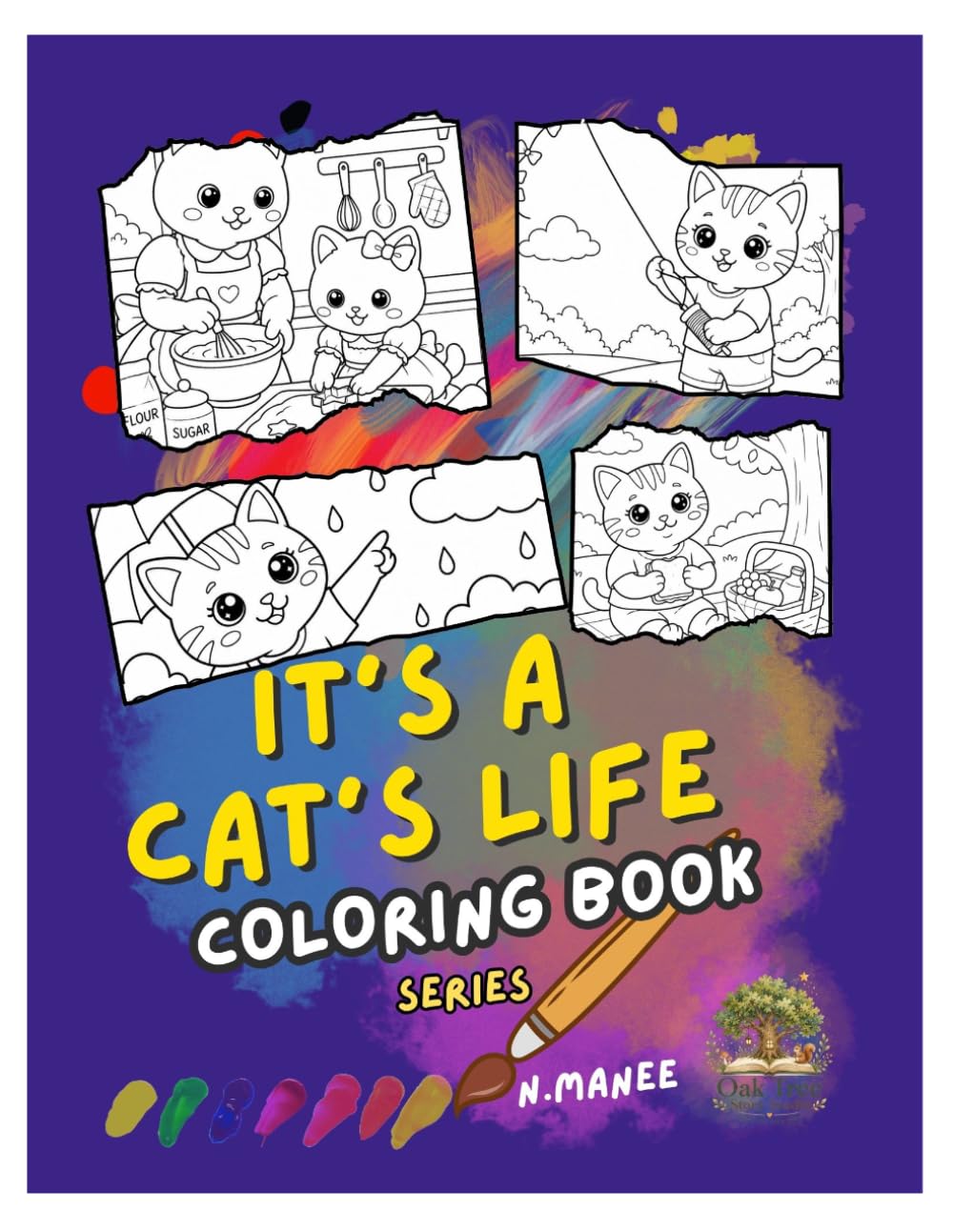 It's a Cat's Life Coloring Book: Adorable Cat Coloring Book for Kids Ages 3–8 | Easy and Fun Coloring Pages
