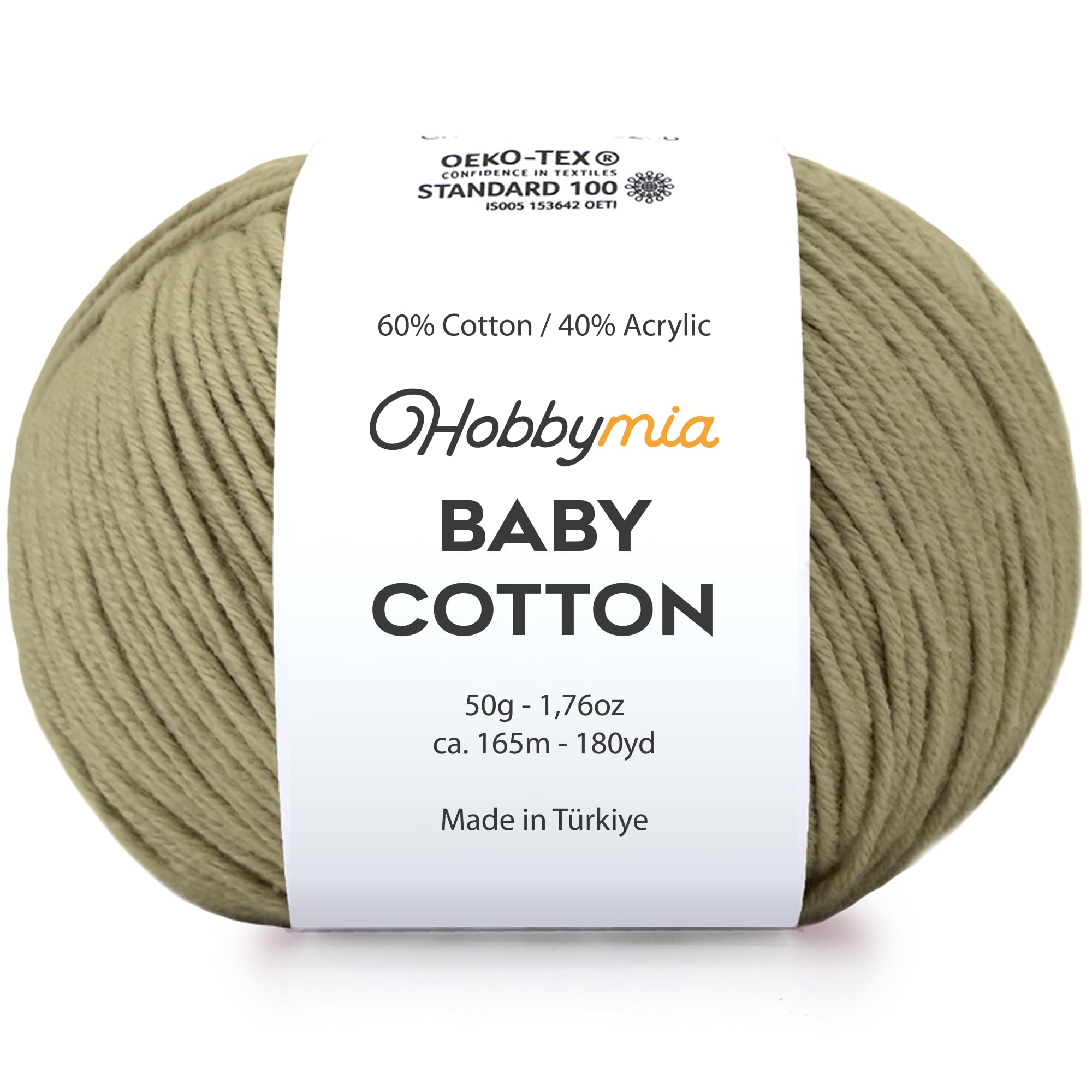 Baby Cotton Blend Yarn – Soft Sport Weight Yarn for Crochet & Amigurumi - 50g/180yds - 60% Cotton 40% Acrylic - Ideal for Baby & Knitting Proj.(Neon Green, 1 Ball) — view 94