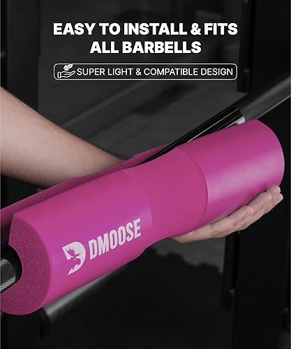 Vista 30 de DMoose Fitness Almohadilla de barra para empuje de cadera, sentadillas y estocadas, cojín de espuma gruesa antideslizante para soporte de cuello