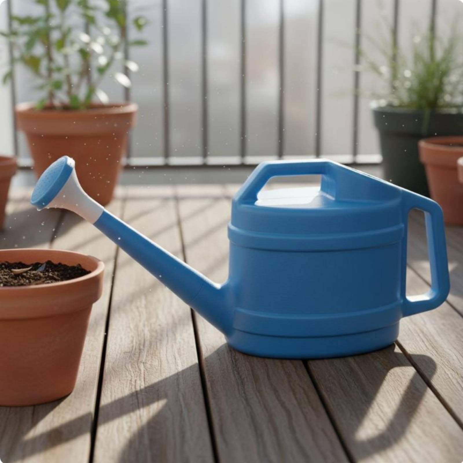 Qianly Gießkanne Langer Auslauf Plastik-Gießkanne große Kapazität Blumengießkanne für Hobbygärtner, Balkon, Zimmerpflanzen, Garten, Grün, 10L