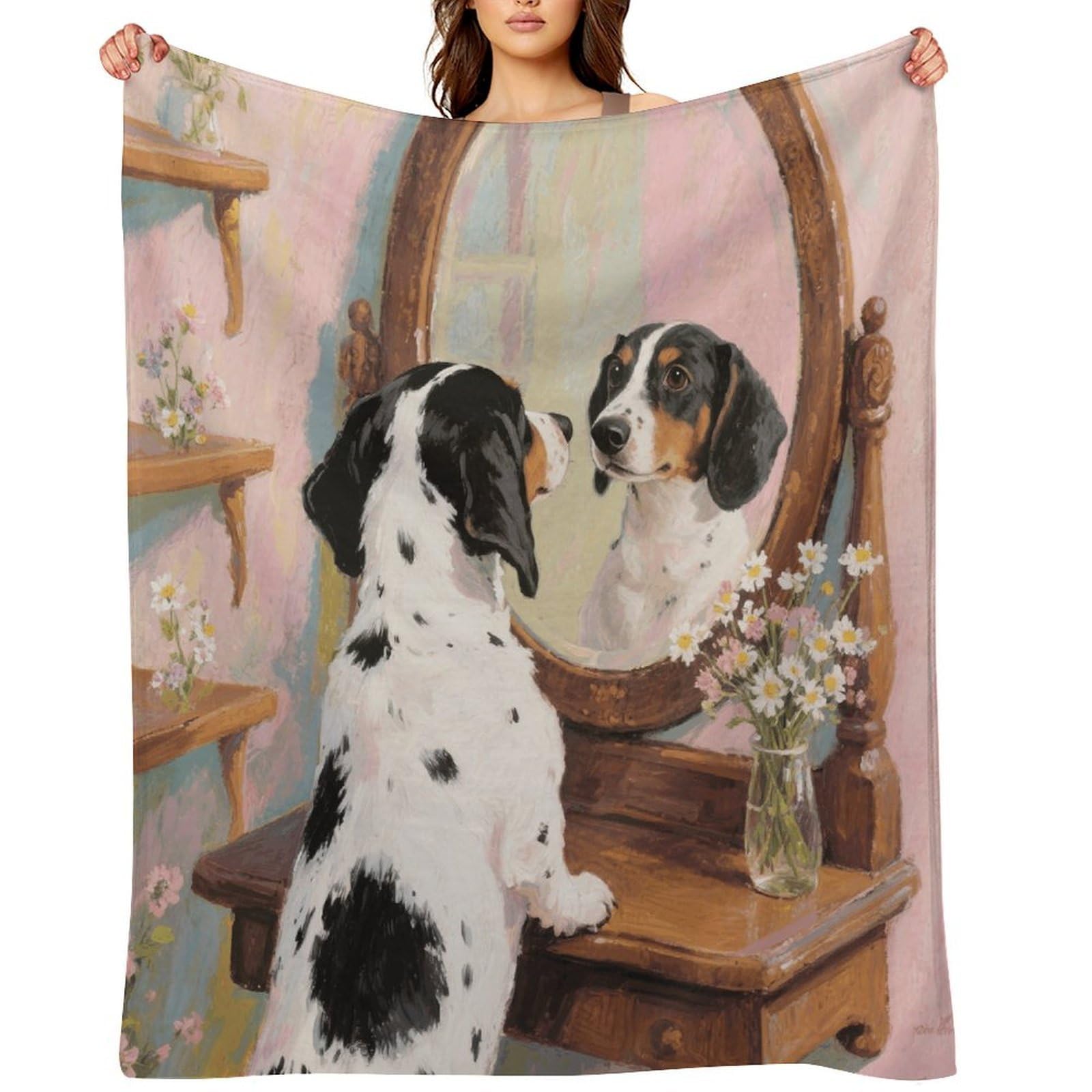 Dachshund Dog Throw Blanket for Couch and Bed Super Soft Warm Lightweight Throw Blankets Cozy Fuzzy Flannel Blanket Personalized Decorative Blankets for Sofa Decor 40"x50"