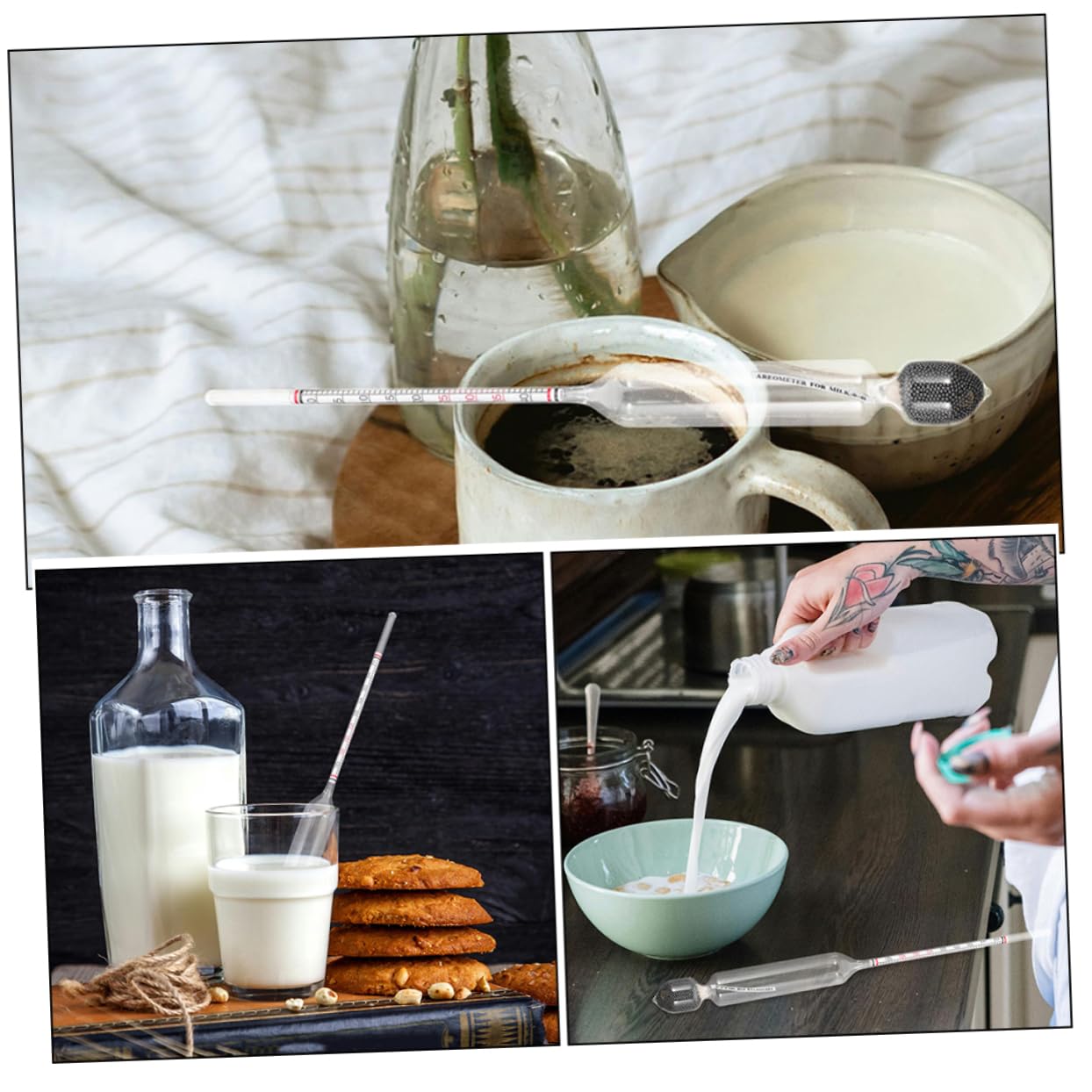 2pcs Milk Tester for Lactate Home Hydrometer Design Easy to Calculate Lactate for Kitchen Supplies