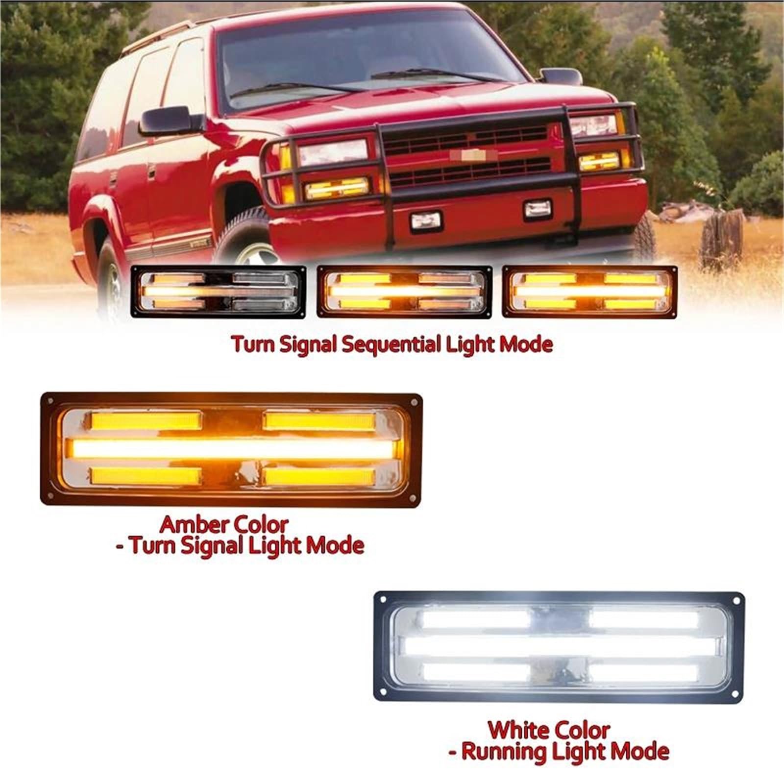 Luci Laterali Per Auto Per GMC Per C Per K Per Camion 1988-1998 Paraurti Anteriore Indicatori Di Direzione Sequenziali Luci A LED Per Auto Indicatori Di Direzione