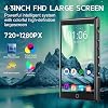Reproductor MP3 de 144GB con Bluetooth y WiFi, pantalla táctil FHD de 4.3" con panel de aleación de zinc, reproductores MP4, reproductor de música con Spotify, Pandora, Amazon Music negro 5