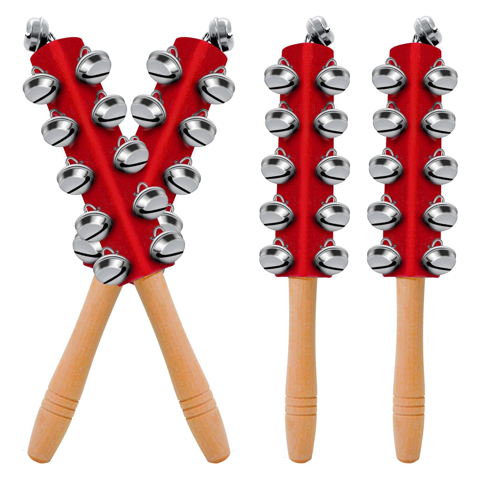 Amazon.com: 4 Pcs Christmas Sleigh Bells Wooden Handle