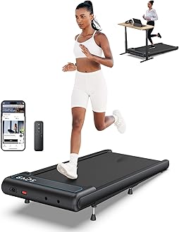 WELLFIT [265+ lbs Capacity] 10% Incline Standing Under Desk Walking Pad Treadmill for Indoor Home Office - 2.5HP Low Noise Running Treadmills with Smart Voice Control,Works with Apps & Remote