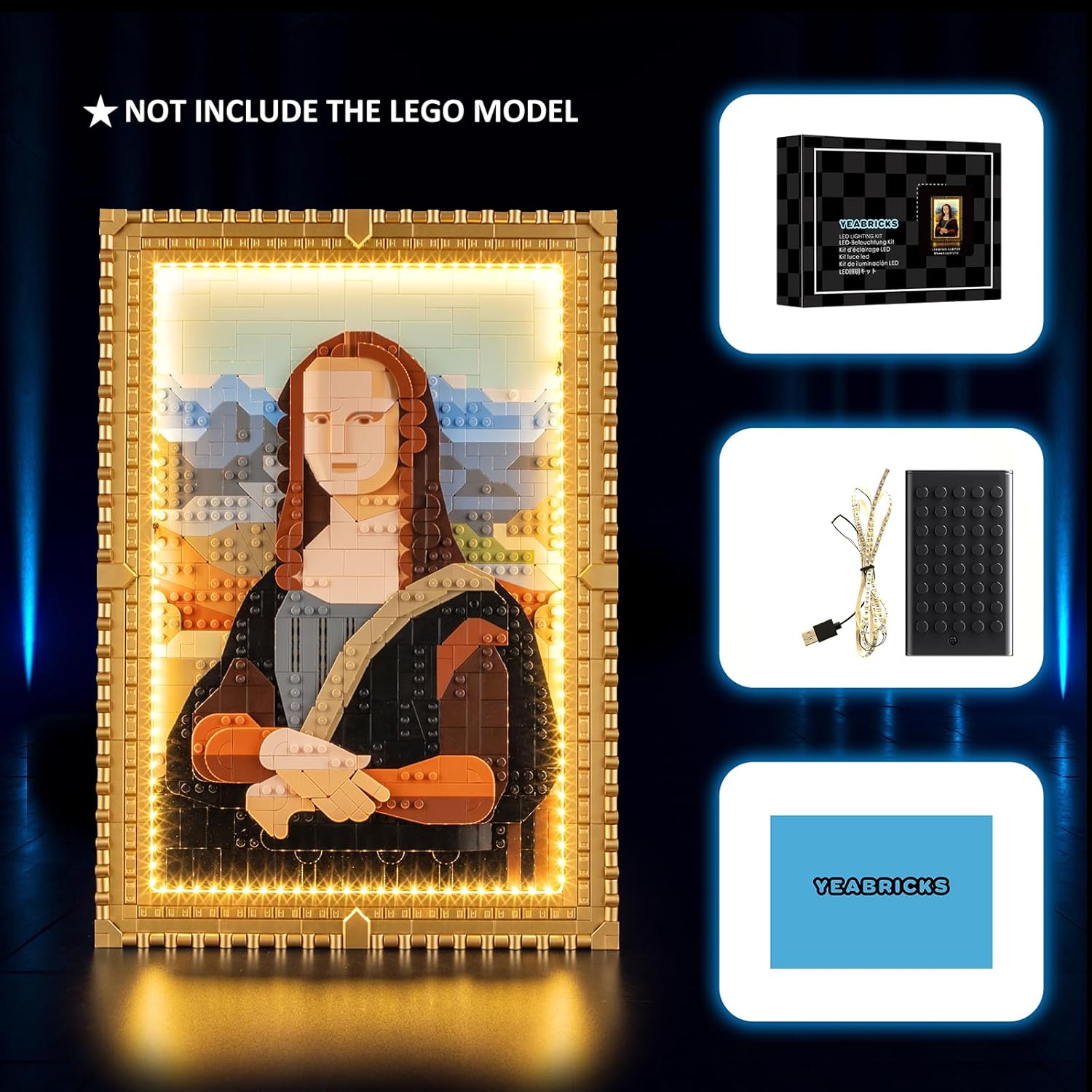 YEABRICKS LED Light for 31213 Art Mona Lisa Building Blocks Model (Building Set NOT Included)