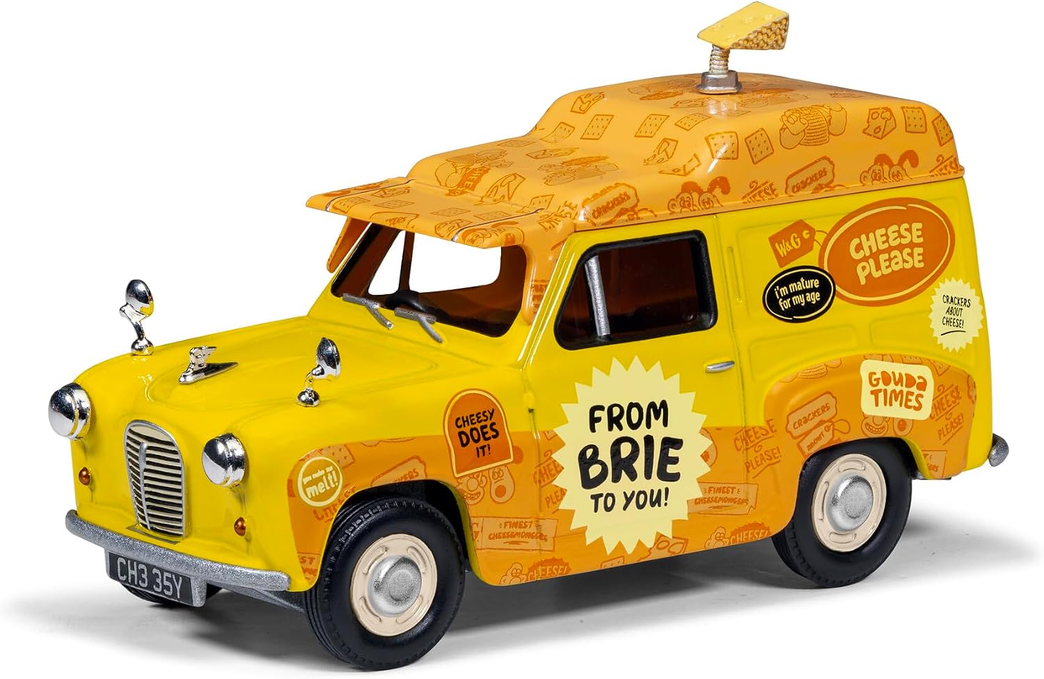 Corgi Diecast Model Cars - CC80505 Wallace & Gromit Austin Van Collection - 1:43 Pre-Built Model Vehicles, Classic Metal Die Cast Collectible, Models for Adults - Yellow, Orange and Blue