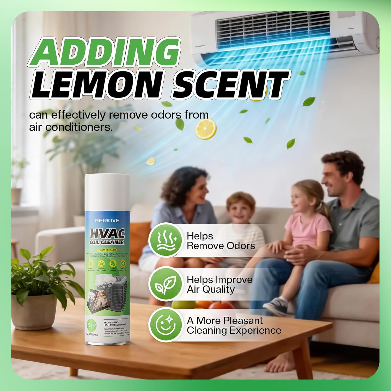 BERlOVE Foaming AC Coil Cleaner: High-Efficiency Formula, Quick Dust Removal, Ideal for Dust & Grease Removal on Evaporator Coils & Condensers for HVAC Technicians & DIY Use 3-Pack