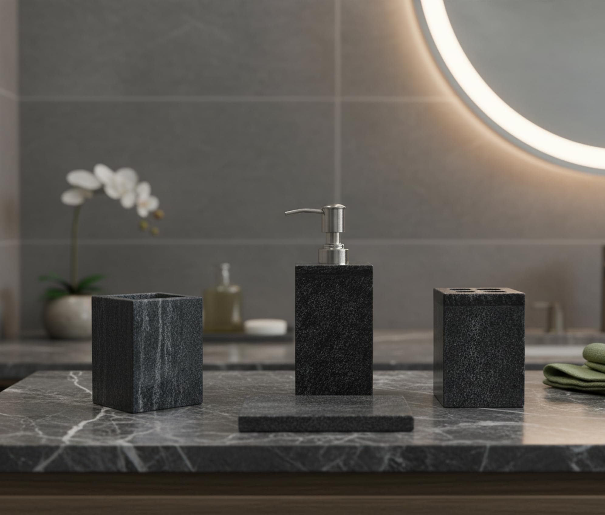 Luxury Black Marble Bathroom Accessories -5