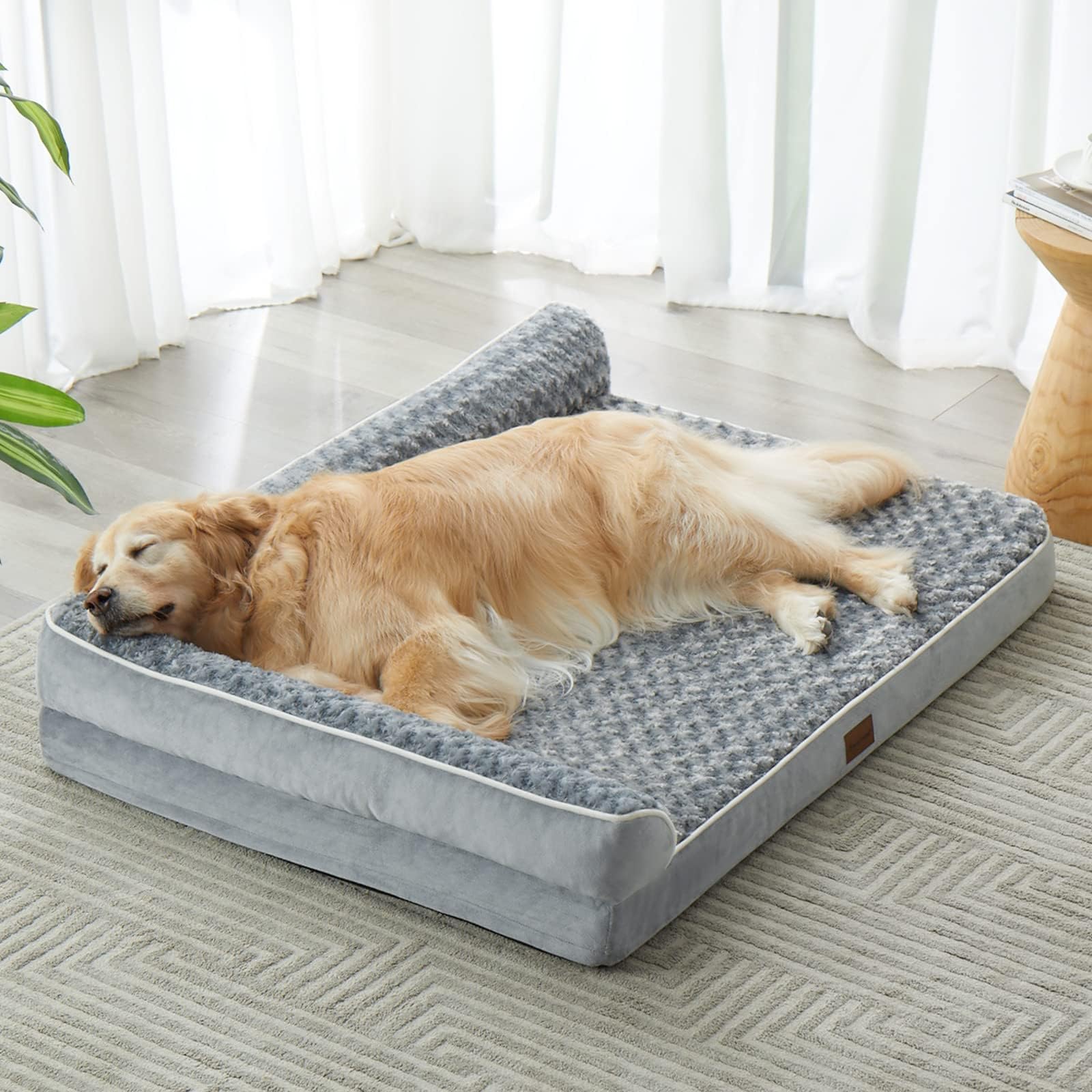 Quilmfoam Orthopedic Dog Beds for Extra Large Dogs, Waterproof Sofa XXL Pet Bed with Sides, Non-Slip Bottom and Egg-Crate Foam Big Dog Couch Bed with Washable Removable Cover,Pet Bed for Large Dogs