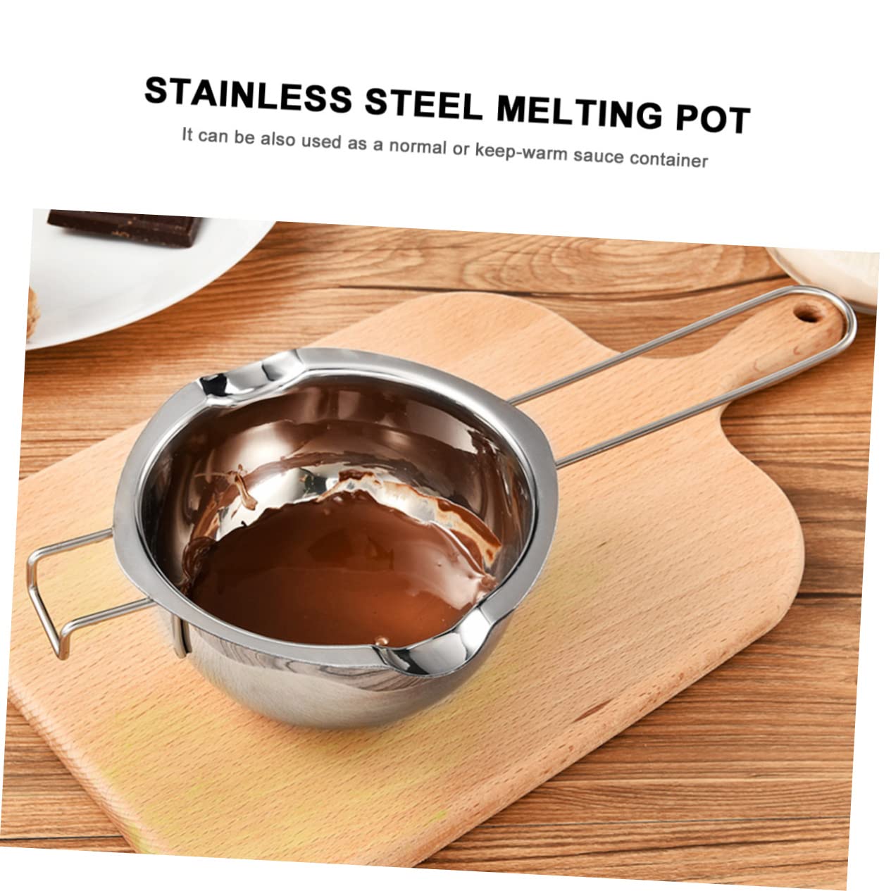 Zerodeko 2pcs Stainless Steel Melt Pot for Chocolate Wax Butter and Cheese Material Melting Capacity Double Boiler Handle for Candle and Candy Making