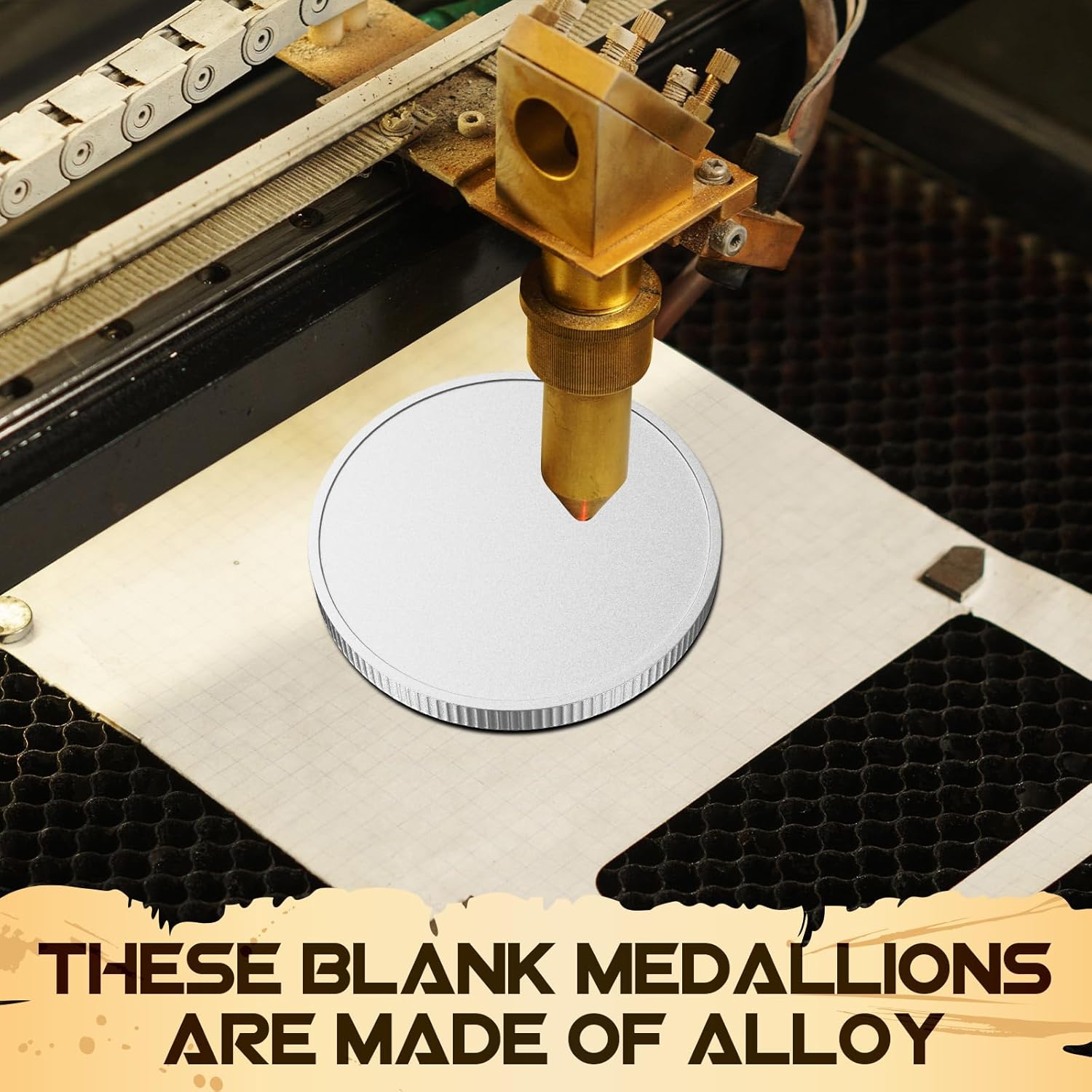 24 Pcs Blank Challenge Coin, Engraving Blanks Coins Threaded Edged 40 mm with Acrylic Protection Box Laser Engravable Pattern for DIY Crafts Commemorative Collection