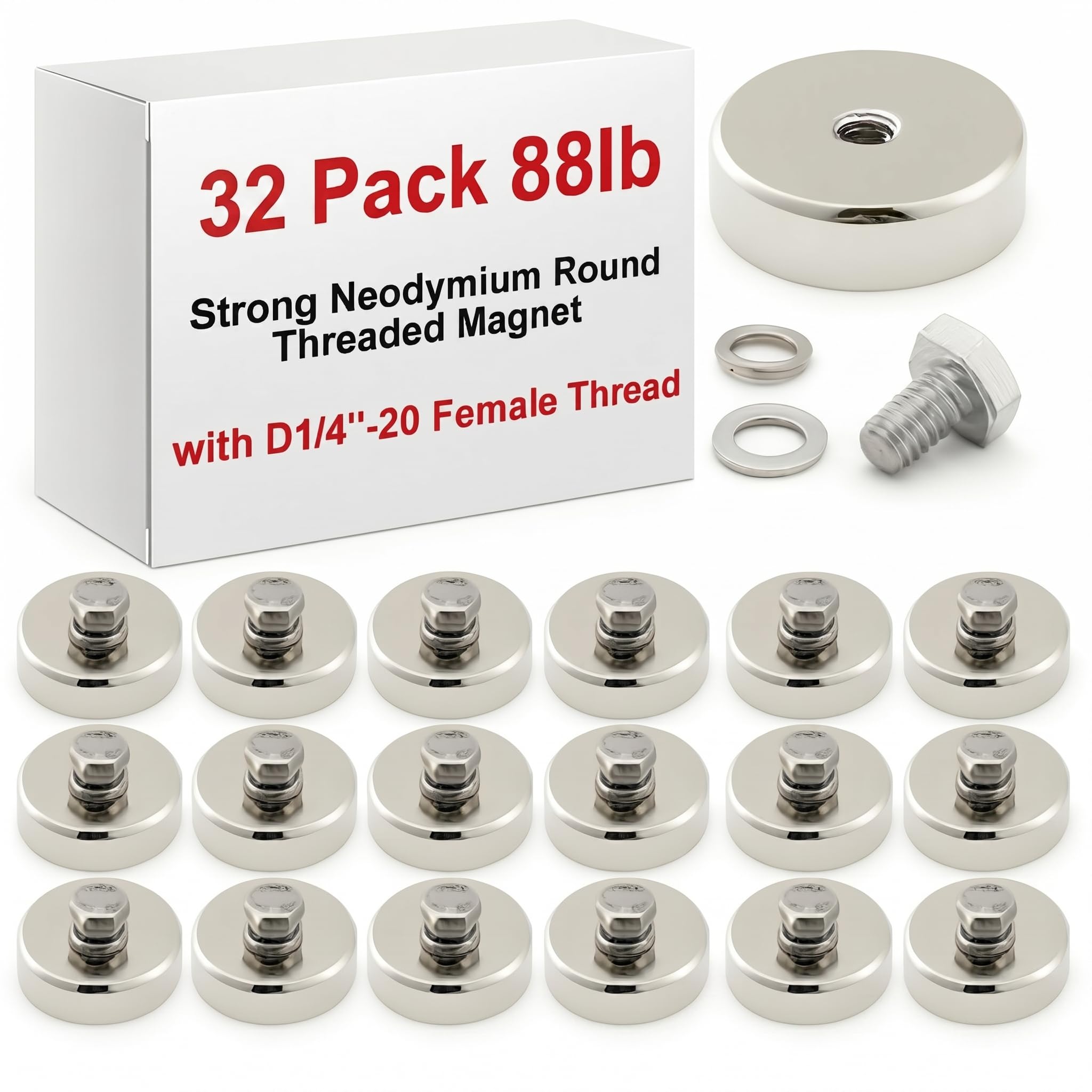 MorningRo 8 Pack Strong Round Threaded Magnet, 1.89 Inch, Primary Color — Amazon image 13