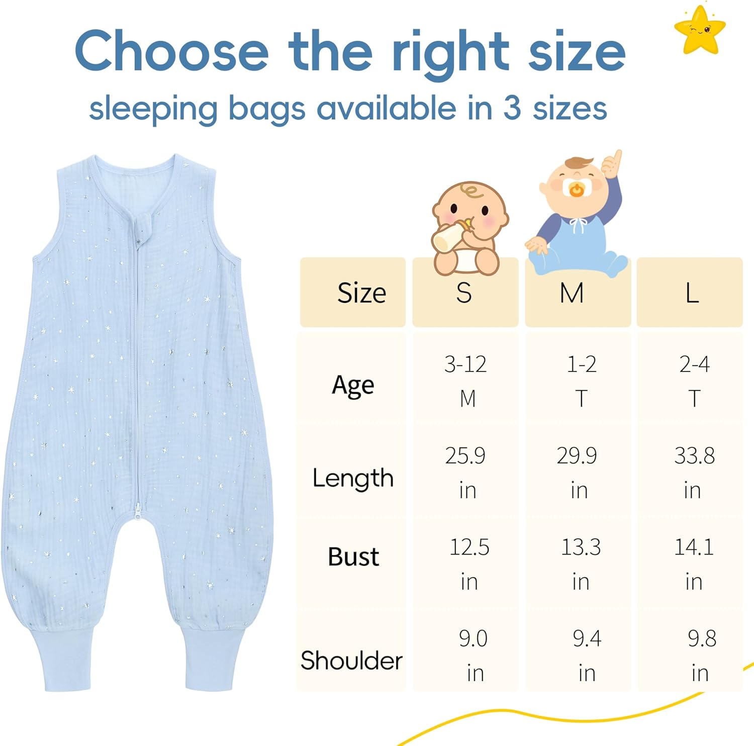 Toddler Sleep Sack with Feet, TOG 0.5 Sleeveless Baby Sleeping Bag, 2 Pack 100% Cotton Baby Wearable Blanket