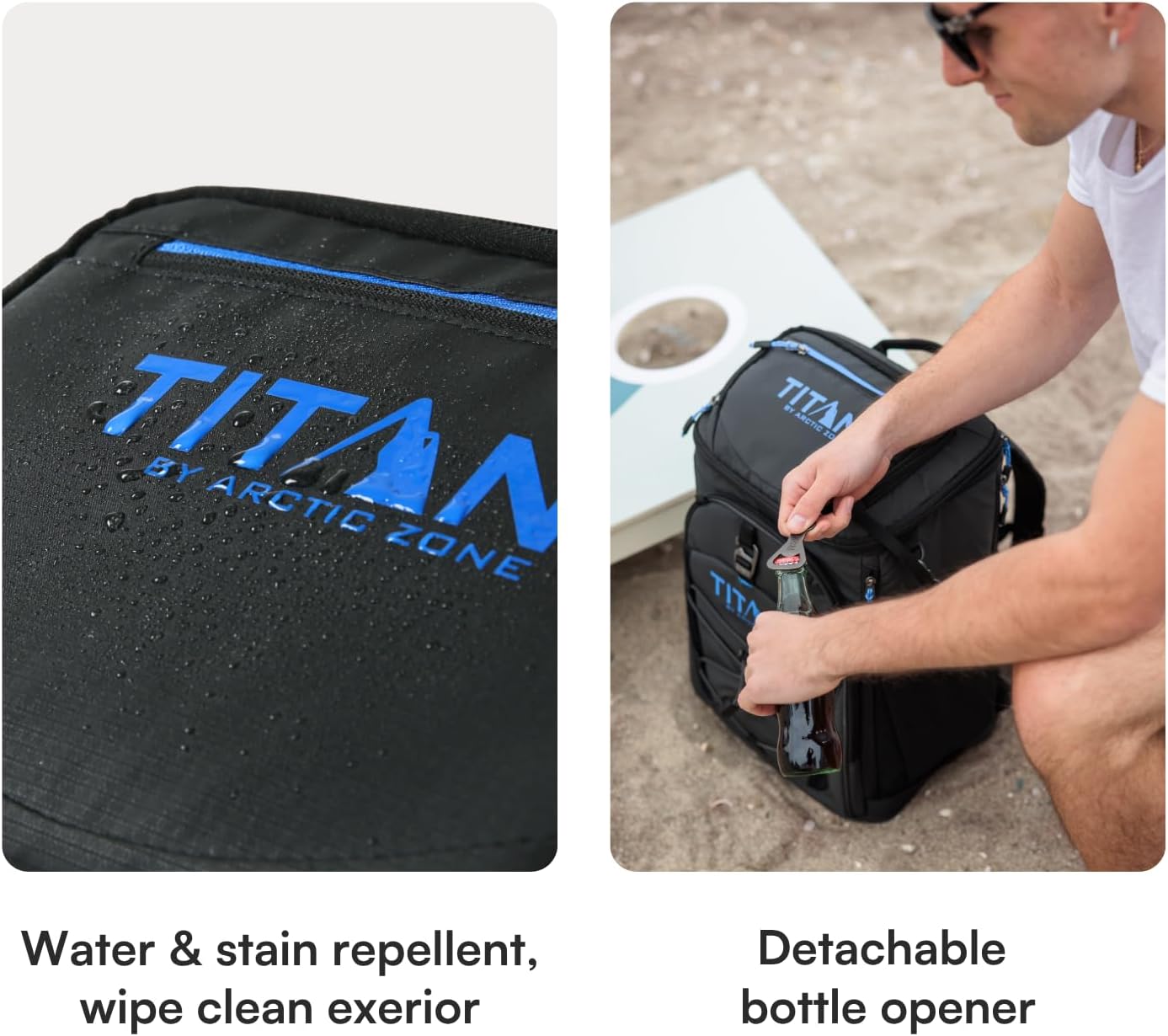 Titan Deep Freeze Ice Wall Backpack Cooler 30 Can Cooler Bag with Ice Packs