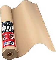 Vista 22 de Bryco Goods (Paquete de 2) Rollos de Papel Kraft Marrón para Embalaje - 18" x 100' (1200") - Suministros de Mudanza, Envoltura de Regalos, Artes