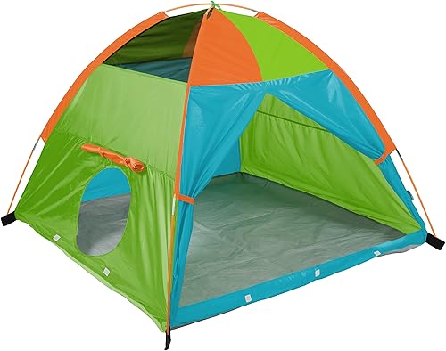 Vista 10 de Pacific Play Tents 20418 Neon Hide-Me Dome - Combo de tienda de campaña y túnel, tienda de campaña de 48 x 48 x 42 pulgadas de alto, túnel de 4 pies
