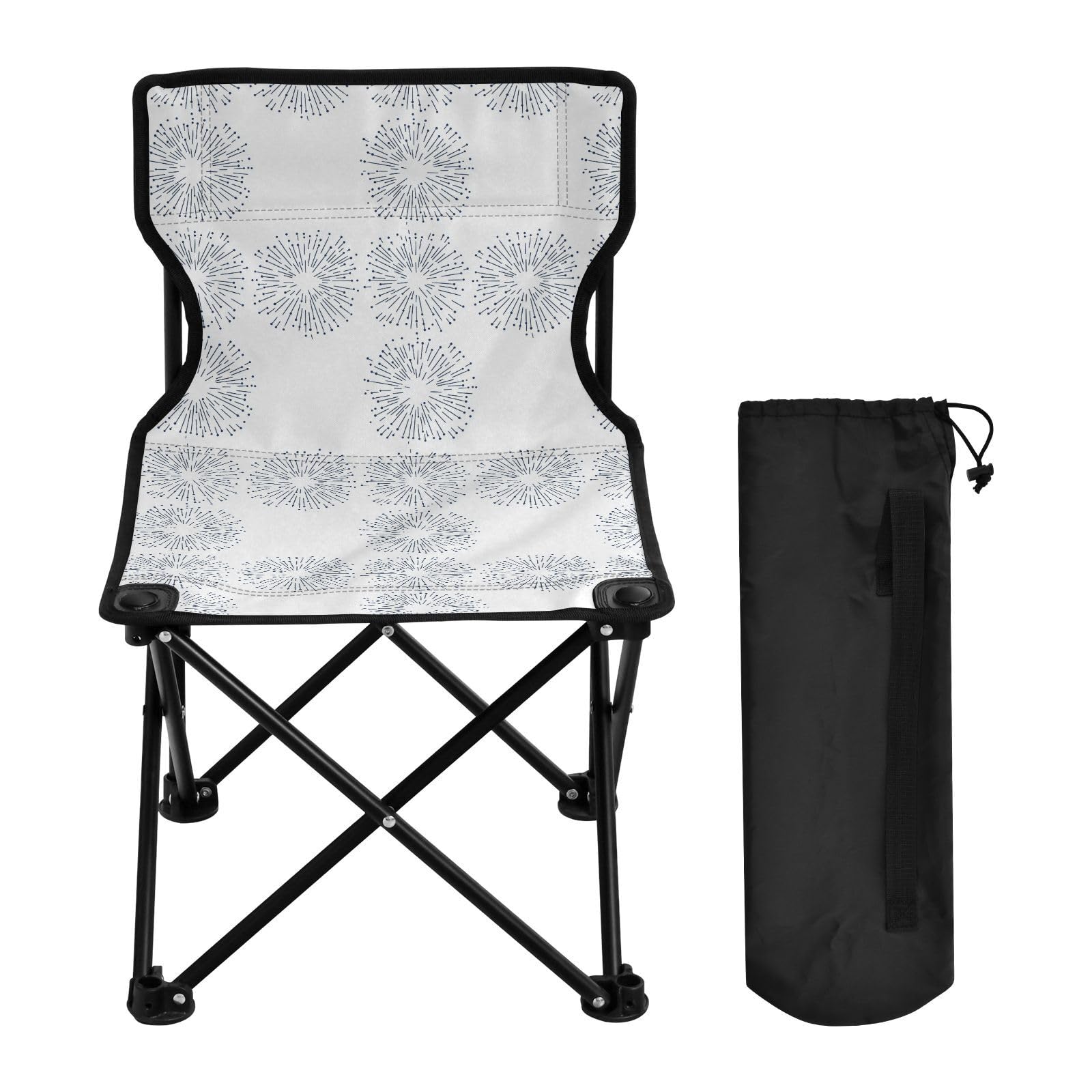 FRODOTGV Rays Ocean White Packable krzesło kempingowe lekkie krzesła plażowe torba do przenoszenia w zestawie krzesło wędkarskie do łowienia pod lodem wędkarstwo podlodowe wędkarstwo podlodowe