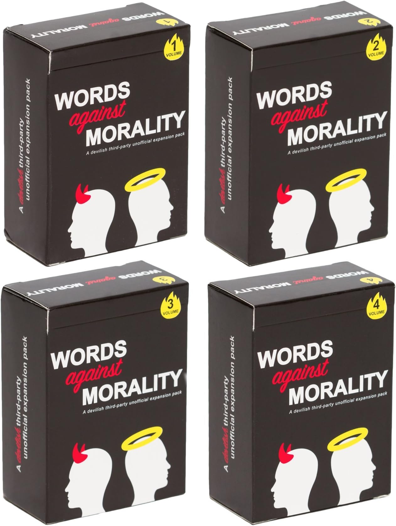 Words Against Morality - Four Pack (Volume 1, 2, 3, 4) - 440 Cards: 320 White Cards, 120 Black Cards
