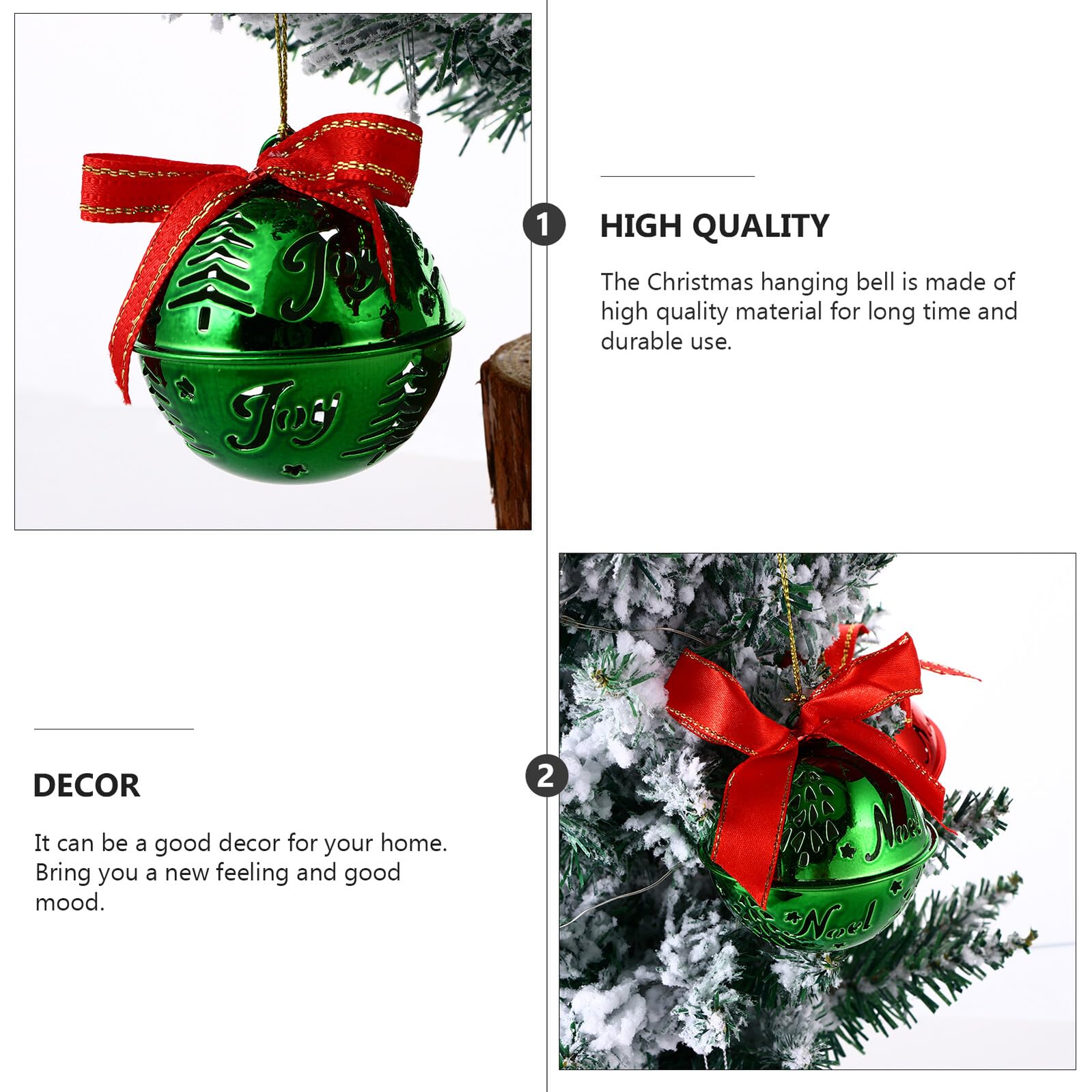 BESPORTBLE 12pezzi Campane di Natale Appendibili Decorazione Albero di Natale Ornamento Appendibile Decorazione Appendibile per Casa Stile Casuale