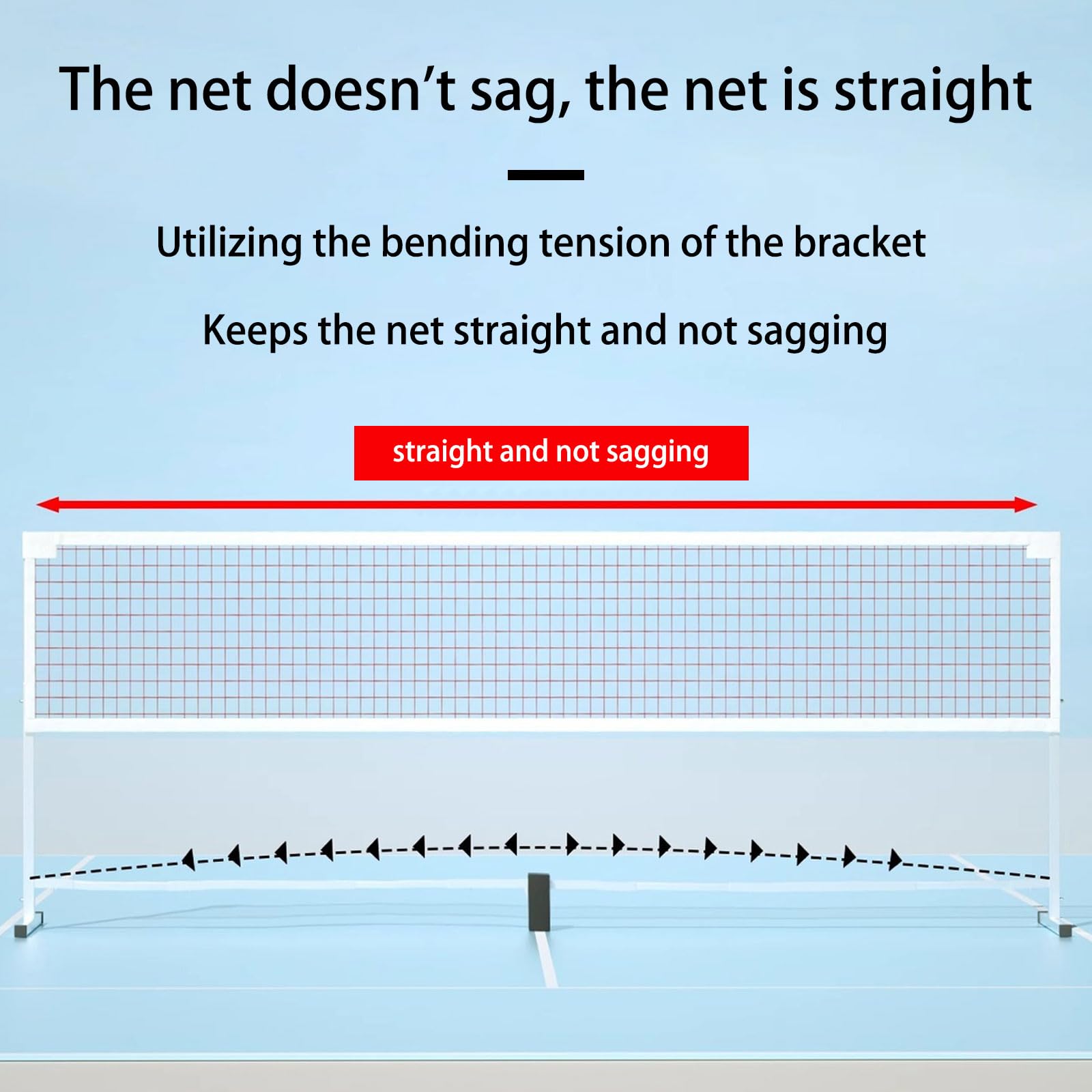 Generico Rete di Campo Regolabile Portatile Badminton e Pickleball Net per Uso Multi-Sport 39~61" H 16'W(5.1m)