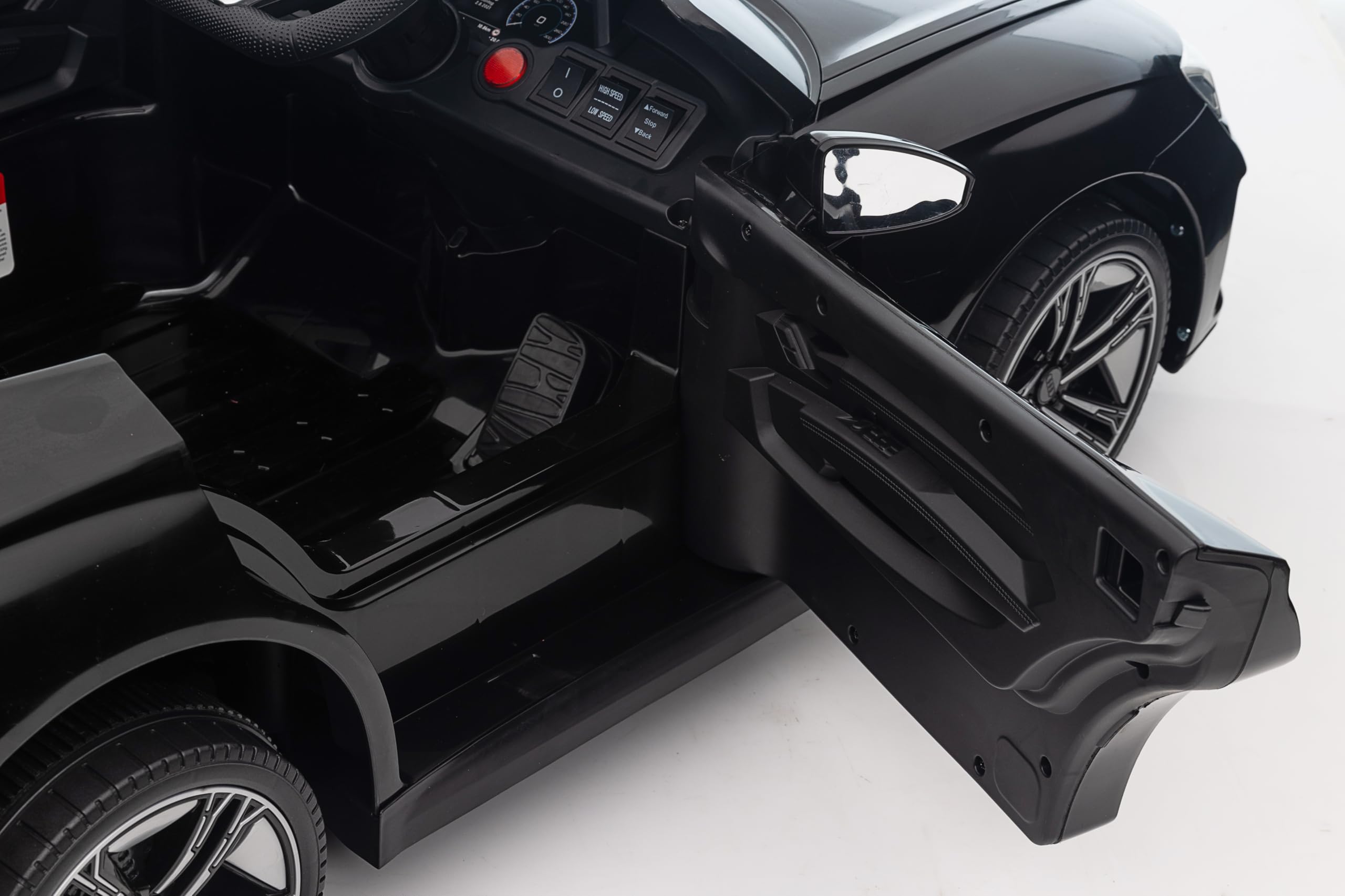 FINOOS Voiture électrique Enfants 12V A.UDI RS-Etron avec télécommande klaxon LED Musique Noir