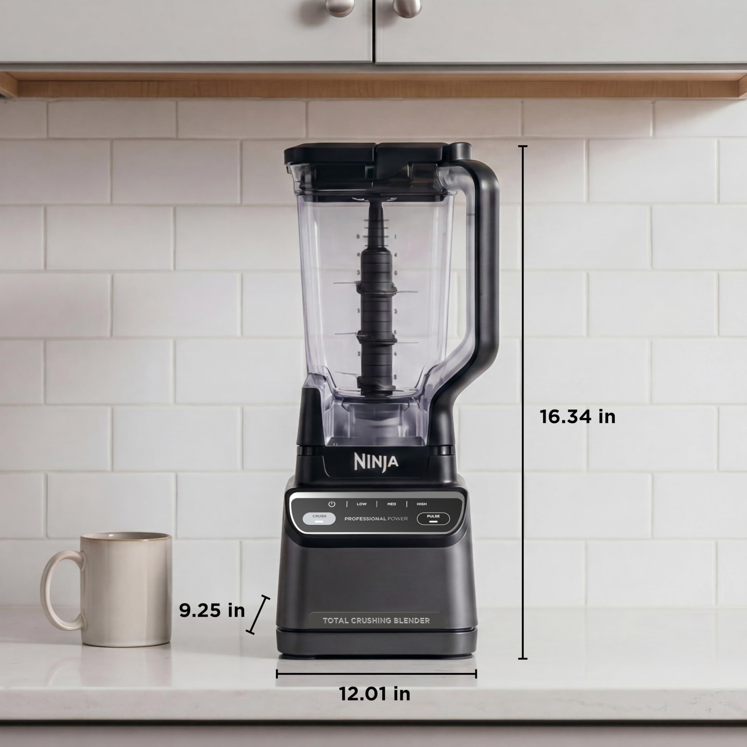 Ninja BR201AMZ - Licuadora profesional 2.0, 1200 vatios, programa Auto-iQ, cuchillas Total Crushing, 2.1 litros (72 onzas) Jarra de 4 velocidades manuales para batidos, licuados y bebidas congeladas,