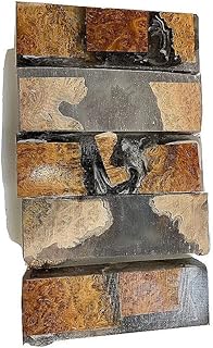 Premium Stabilized Brown Mallee Hybrid Burl Knife Blanks #505 by Ewz 1.5 X 1 X 5 Suitable Wood Pieces for Wood Crafts and Projects
