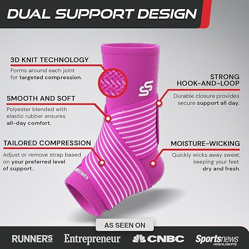 Miniatura 3 de Tobillera de manga con estrellas para aliviar la fascitis plantar soporte de tobillo y tobillo para mujeres y hombres con correa de tobillo para