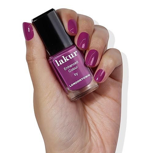 LONDONTOWN Esmalte de uñas color crema fucsia morado, lakur de hibisco violeta, esmalte de uñas vegano resistente a las astillas, 40 onzas líquidas
