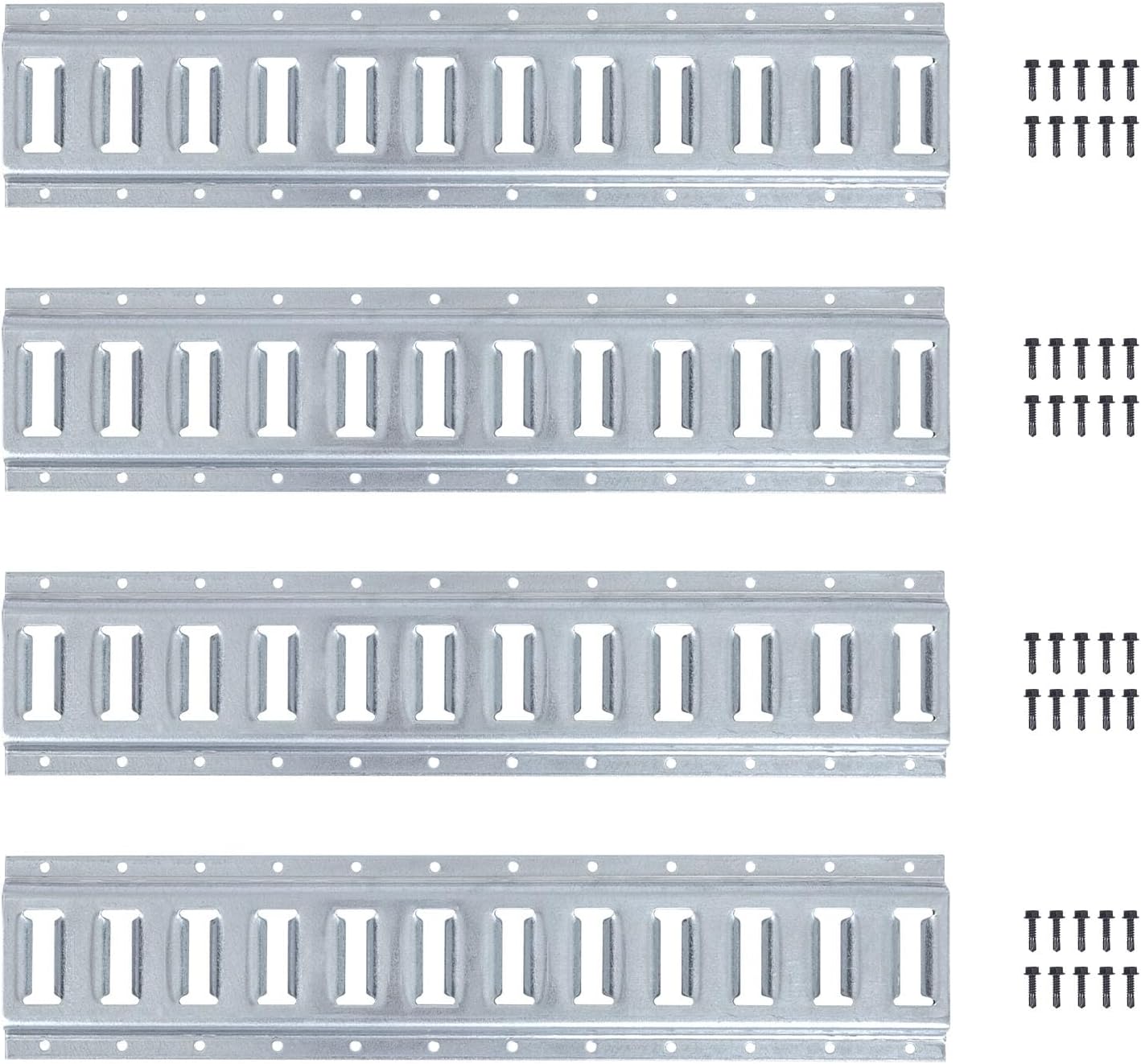 2 FT E Track Tie Down Rail 2' (2 Pack) for Truck Bed,Garages, Vans, Trailers, Motorcycle Tie Downs, ATV Mountings and Other Securing Accessories - E Track Bar Rails –Black Powder-Coat