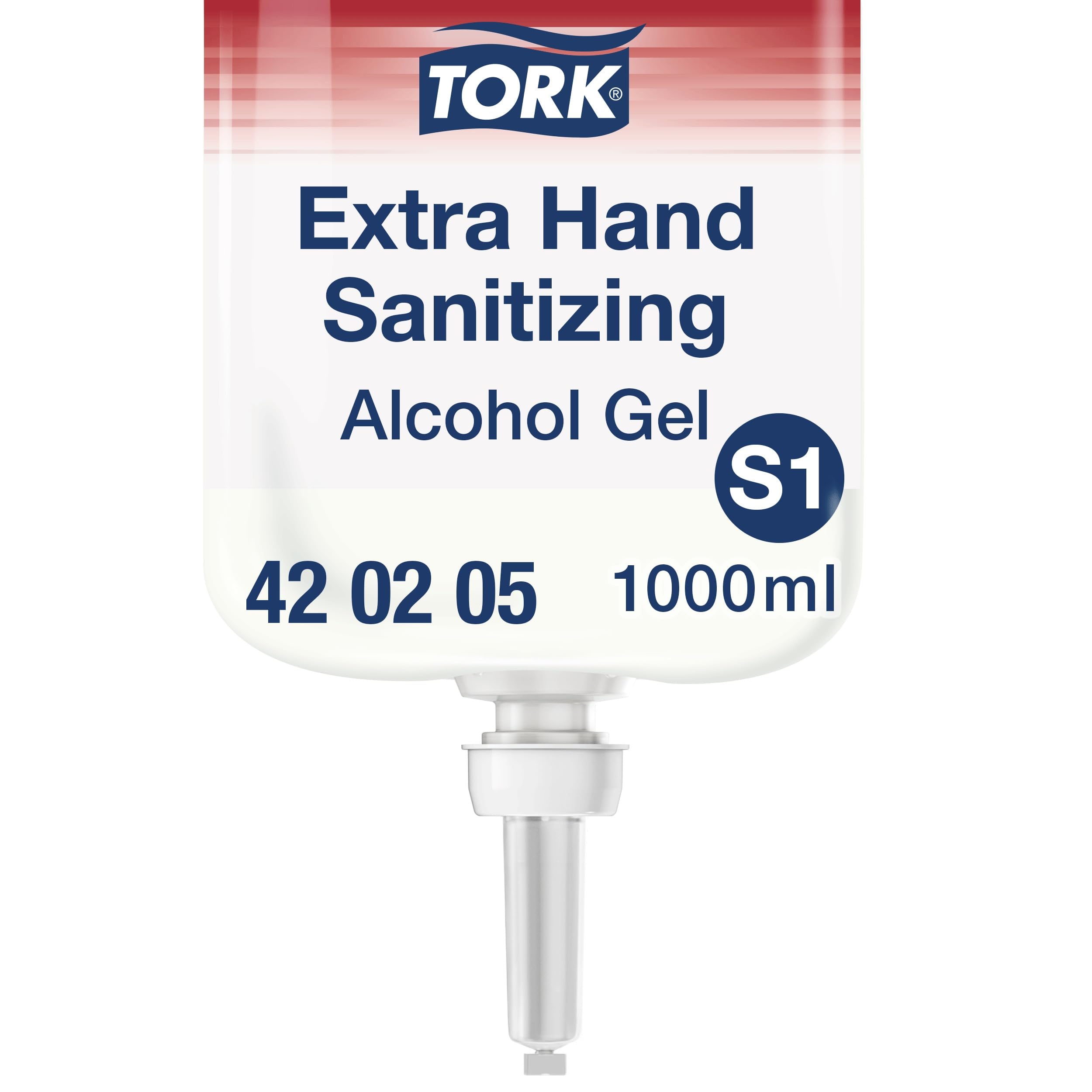 Tork Extra Hand Sanitizing Alcohol Gel​ S1, No Sticky Residue, 1 x 1000ml, 420205