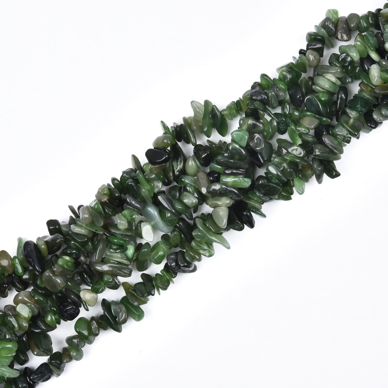 Natural Chip Stone Beads 450pcs Green Canada Jade Chips 5-8mm Genuine Real Irregular Healing Crystal Rocks Hole Drilled DIY Loose Gemstone Beads for Jewelry Making Bracelet Earrings Necklace Crafting - Image 4