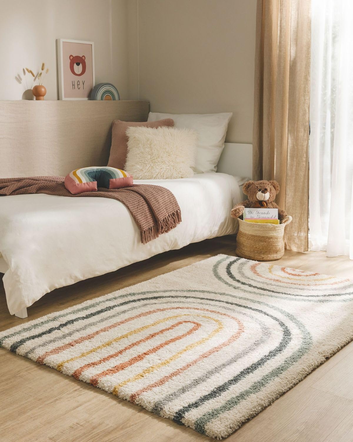 benuta Lytte Kinderteppich Gobi - Multicolor 120x170 cm - Kunstfaser - Rechteckig & im Style: Style: Kindermotive, Scandi Living - Pflegeleicht für Kinderzimmer, Wohnzimmer, Schlafzimmer