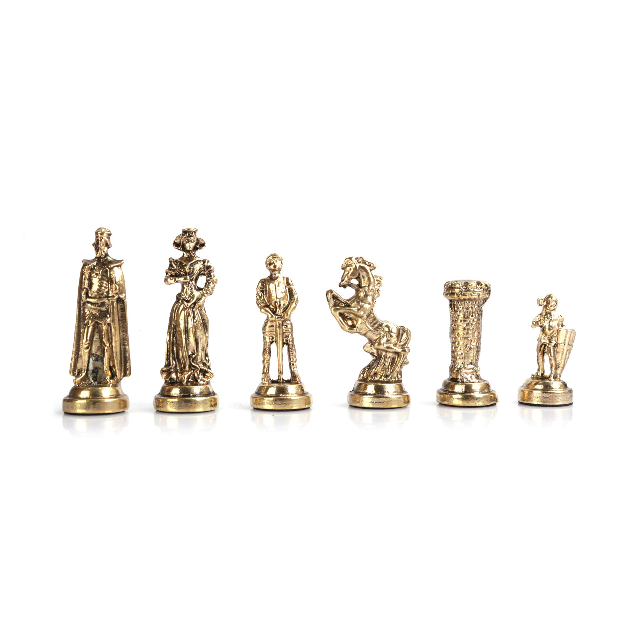 Medieval British Army Metal Chess Set for Adults Handmade Pieces and Natural Solid Wooden Chess Board with Pearl Design Around Board and Storage Inside King 275 inc product thumbnail 7