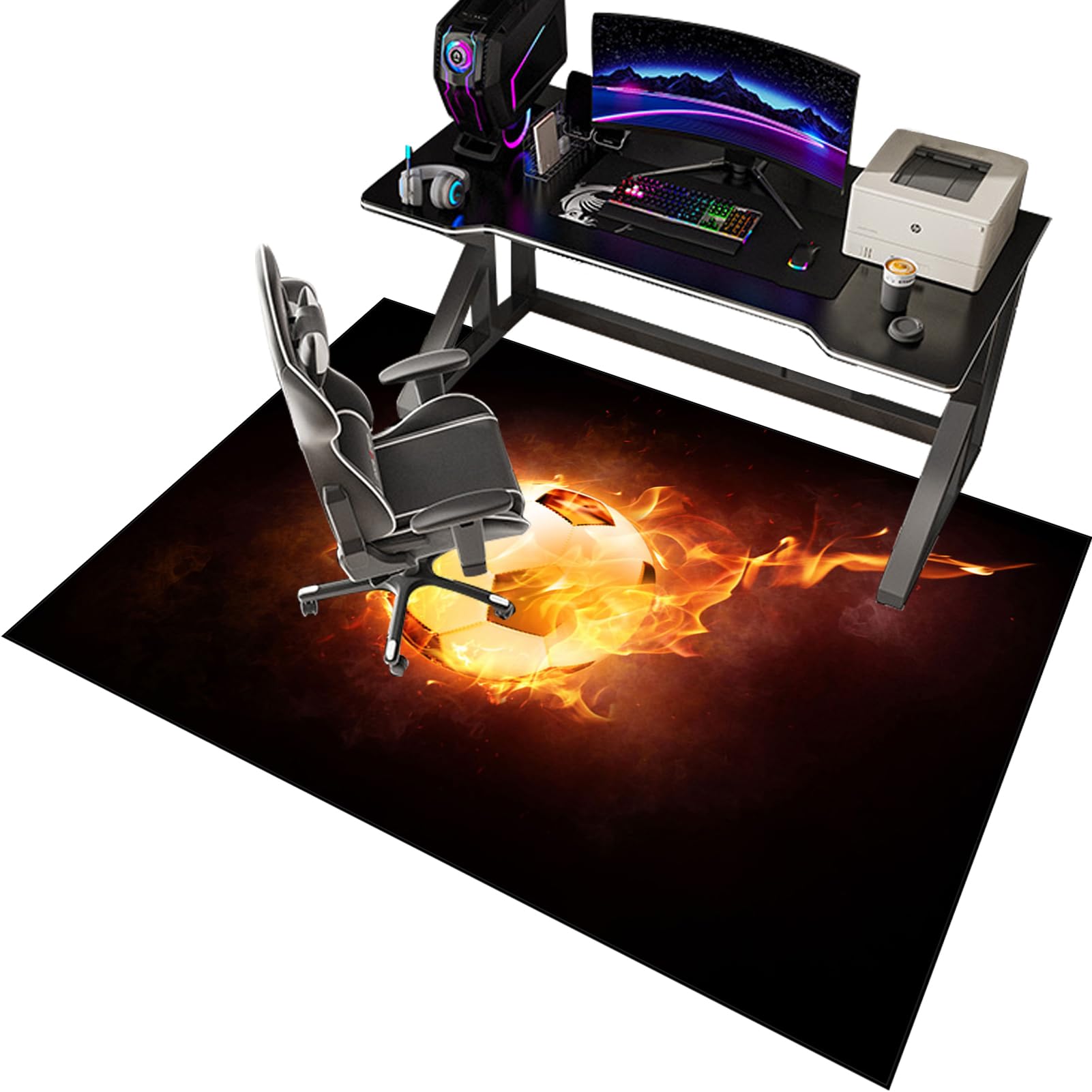EYKWKB Office Chair Mat for Carpet Floor, Non-slip Carpet Chair Mats, 60 x 70 cm Floor Protector for Rolling Chair, Heavy Duty Computer Chair Mat, Desk Chair Mat for Hardwood Floors Tile Laminat