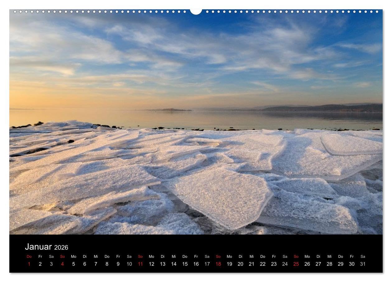 Bodensee - Uferlandschaften im schönsten Licht 2026 (hochwertiger Premium Wandkalender 2026 DIN A2 quer), Kunstdruck in Hochglanz: Monatskalender mit Bildern eines Jahres vom Bodensee (CALVENDO Orte)