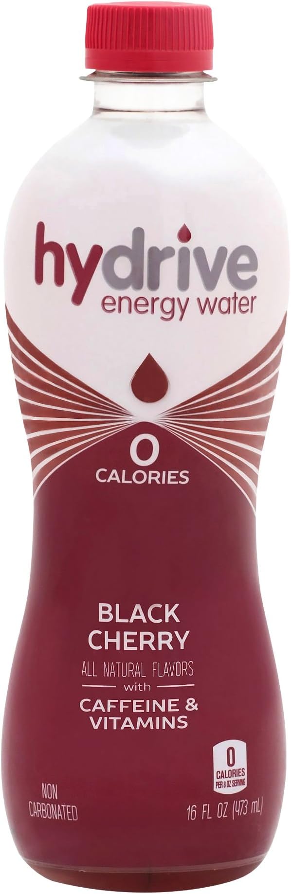 Hydrive Energy Water | Black Cherry | Sugar Free | Zero Calories | All Natural Flavors | Natural Energy | 16 oz (Pack of 12)