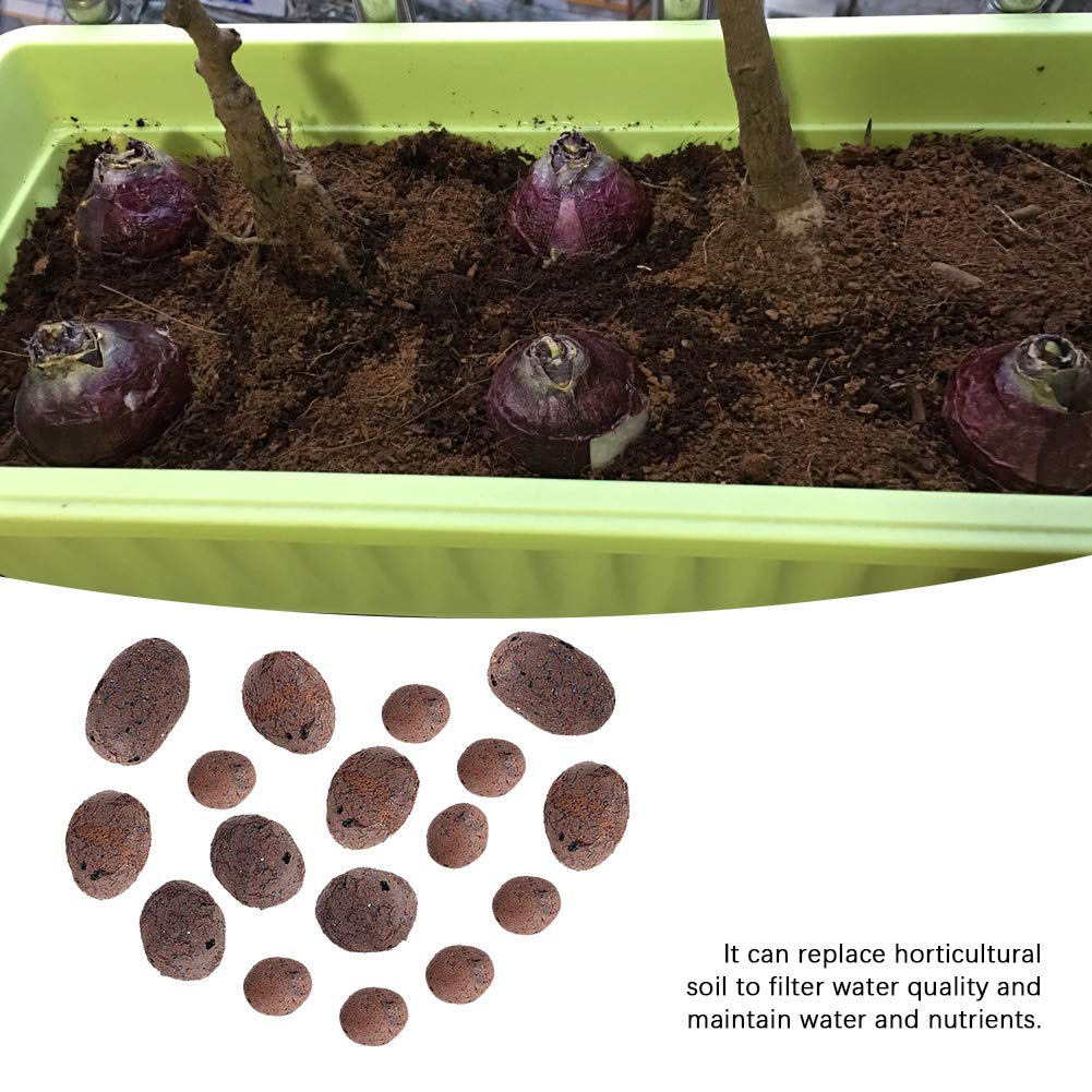 Yosoo Hydroponic Clay Pebbles Growing Media Galets d'argile anionique pour système hydroponique Jardin d'herbes d'intérieur pour laitue, Menthe, Persil