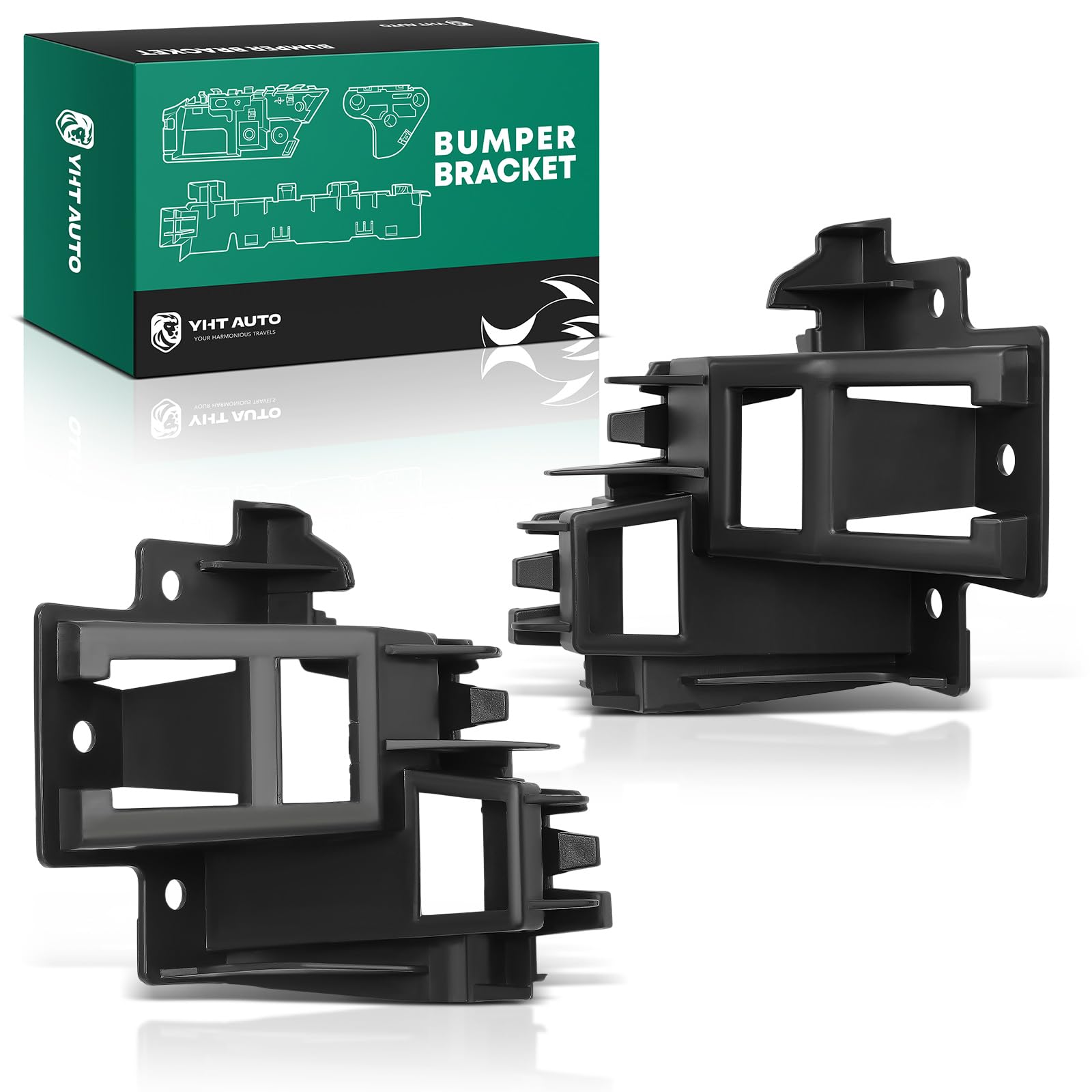 YHTAUTO Rear Left and Right Bumper Brackets Compatible with Volkswagen Jetta 2011-2014, Driver and Passenger Side, Steel, 2-PC