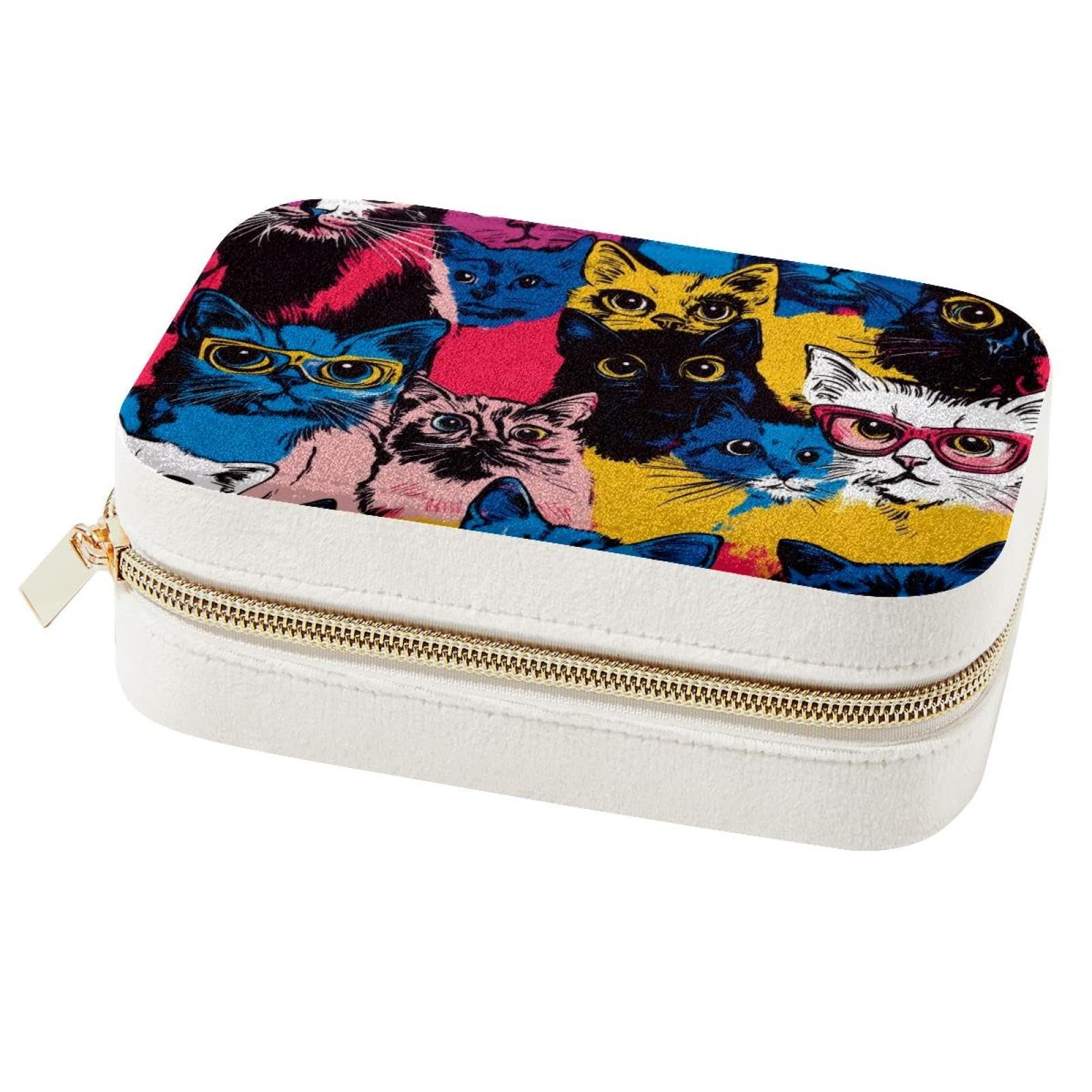 Boîte à bijoux portable chat contre les colliers emmêlés