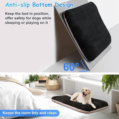 Miniatura 4 de Magic Dog Cama Super Suave Extra Grande para Perro, 47 Pulgadas Jumbo de Espuma Ortopédica para Mascotas con Fondo Antideslizante, Colchón para